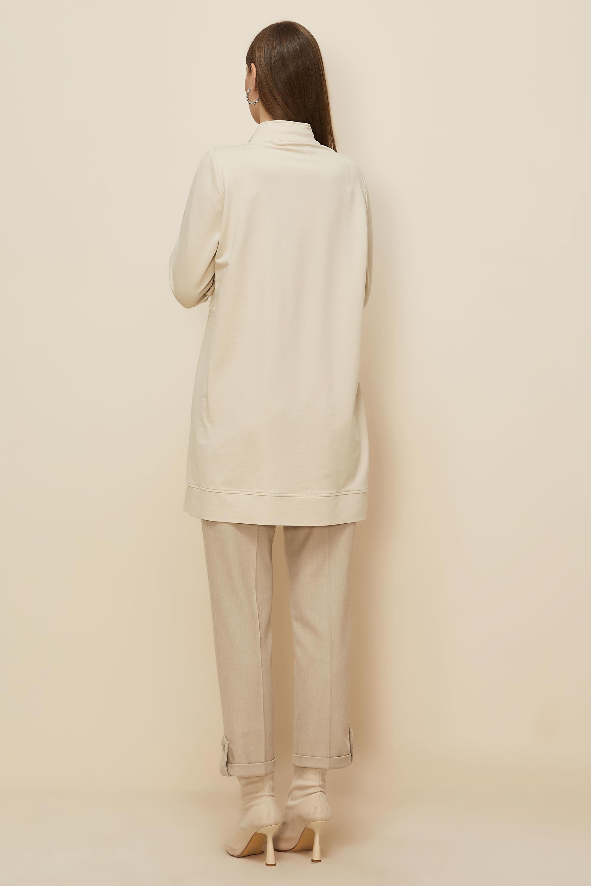 Tesettür giyim BEJ 45984 ALEDA EŞOFMAN TUNİK 38-46 TEK 40