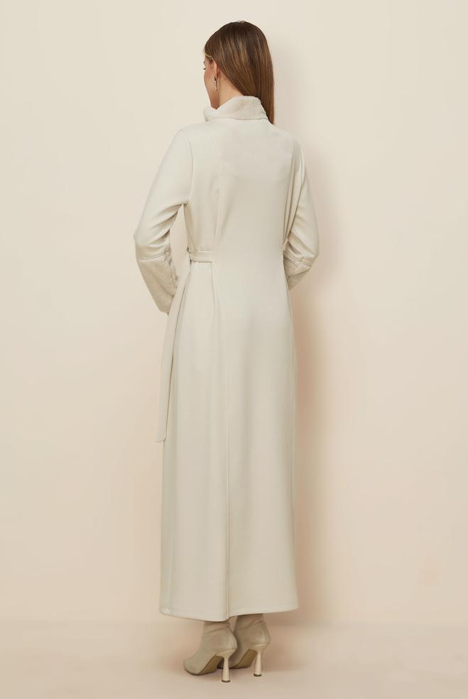 Vêtements hijab BEIGE ROBE DE SURVÊTEMENT 45994 - ALVİNA