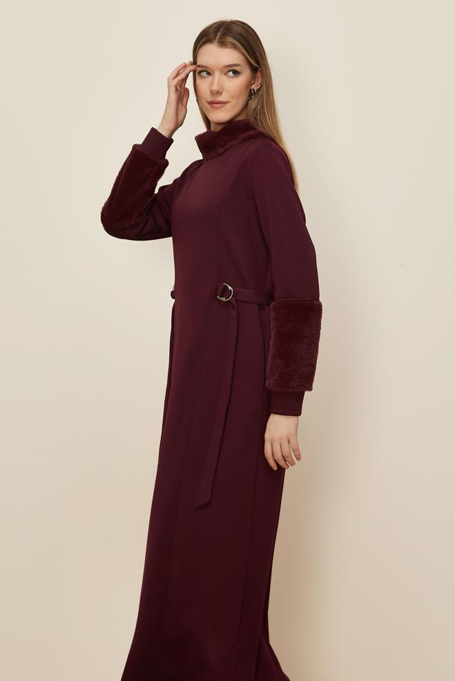 Vêtements hijab ROUGE BORDEAUX ROBE DE SURVÊTEMENT 45994 - ALVİNA