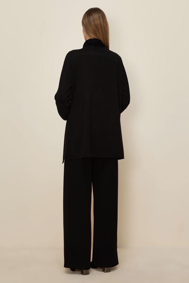 Tesettür giyim SİYAH SABİT KEMERLİ EŞOFMAN TAKIMI 45995 - ALVİNA