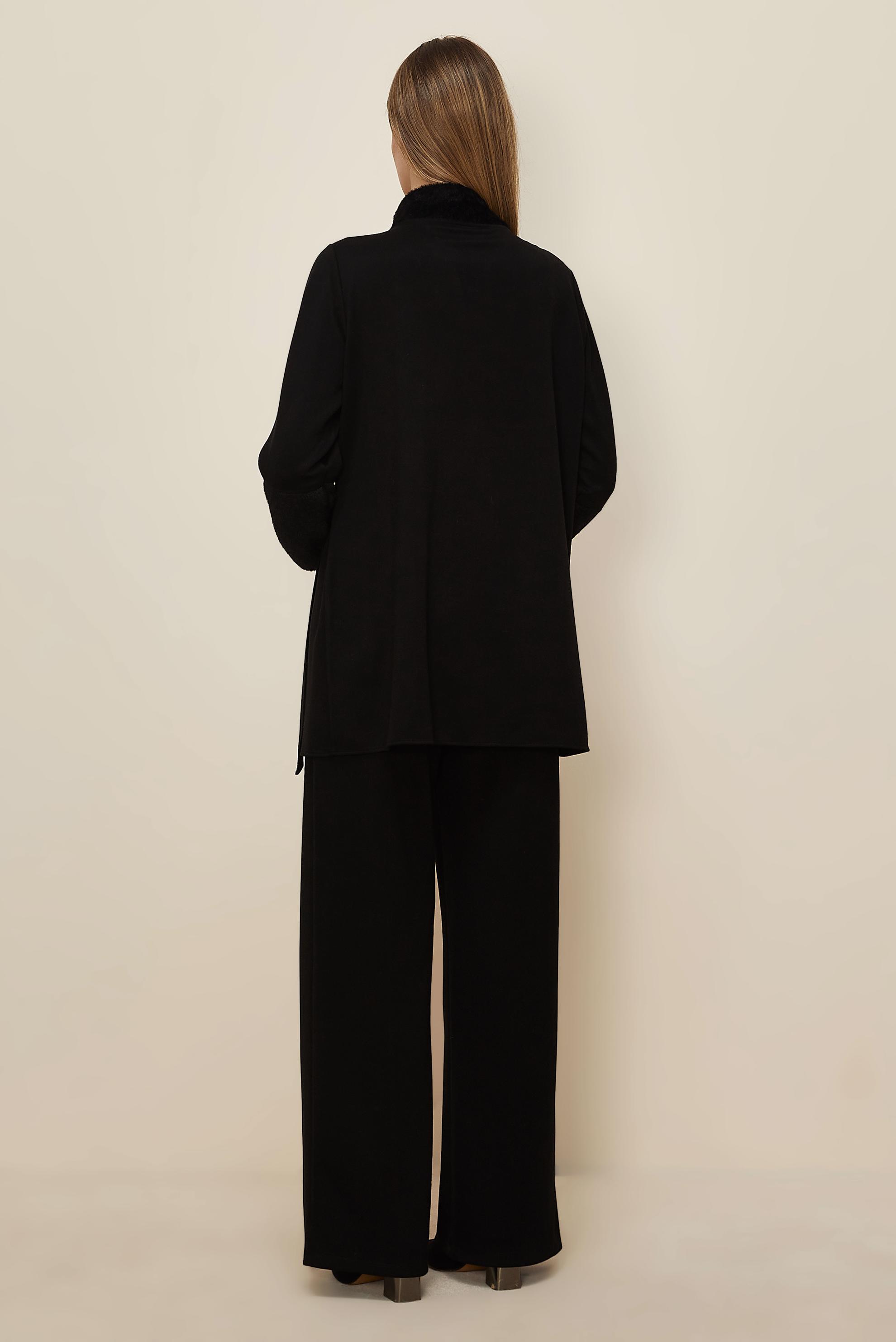 Tesettür giyim SİYAH SABİT KEMERLİ EŞOFMAN TAKIMI 45995