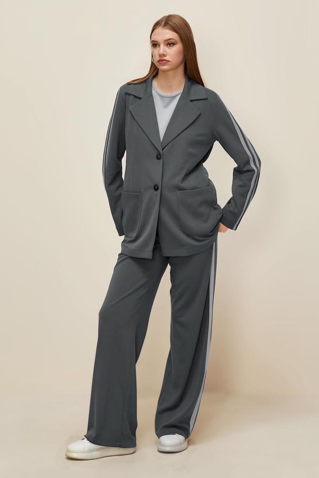 Tesettür giyim GRİ 45998 AZEL 3′LÜ PANT.EŞOF.TK. 38-46 TEK40 - ALVİNA