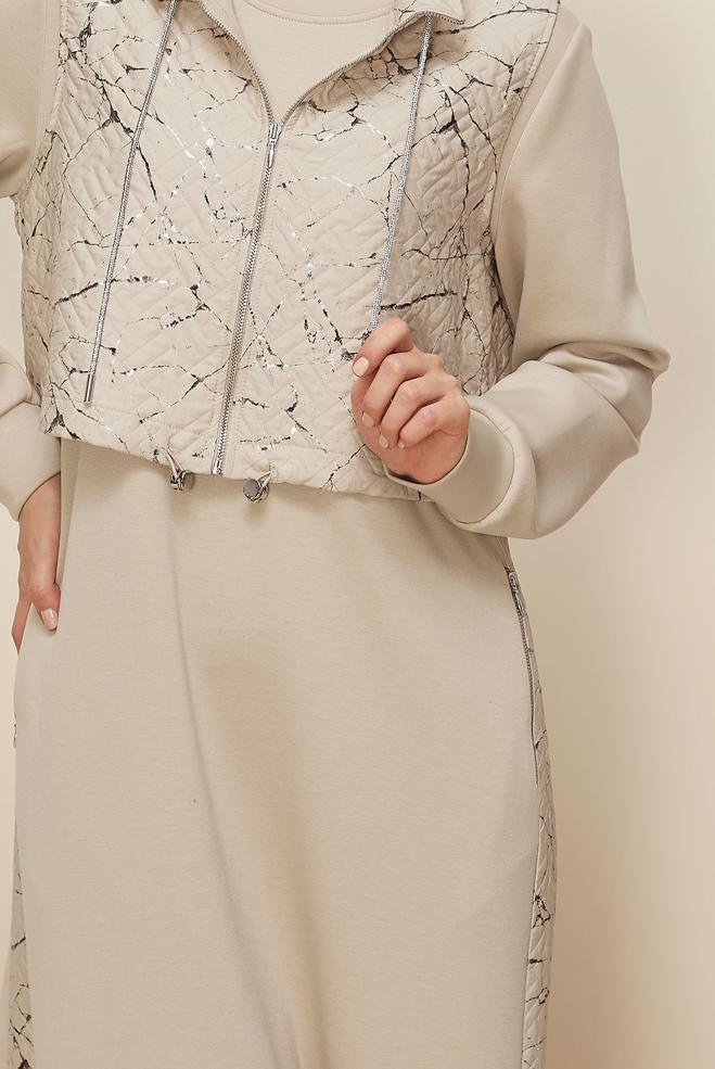 Tesettür giyim BEJ 46001 OYSHO EŞOFMAN CEKETLİ TK.38-44 TEK 40 - ALVİNA