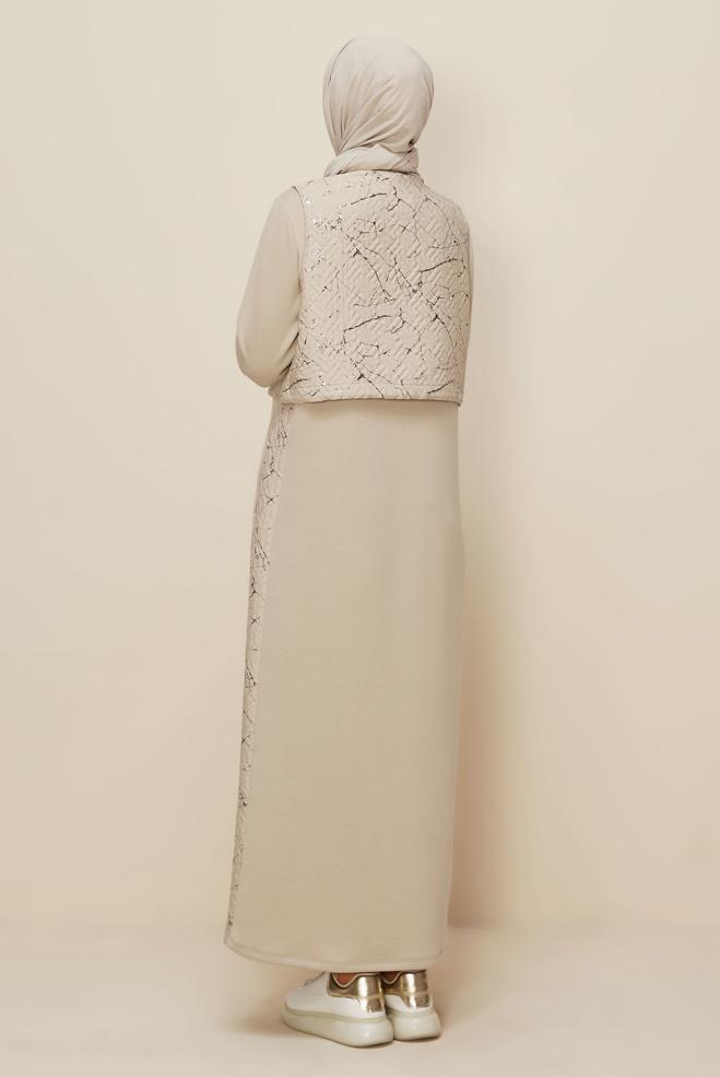 Tesettür giyim BEJ 46001 OYSHO EŞOFMAN CEKETLİ TK.38-44 TEK 40 - ALVİNA