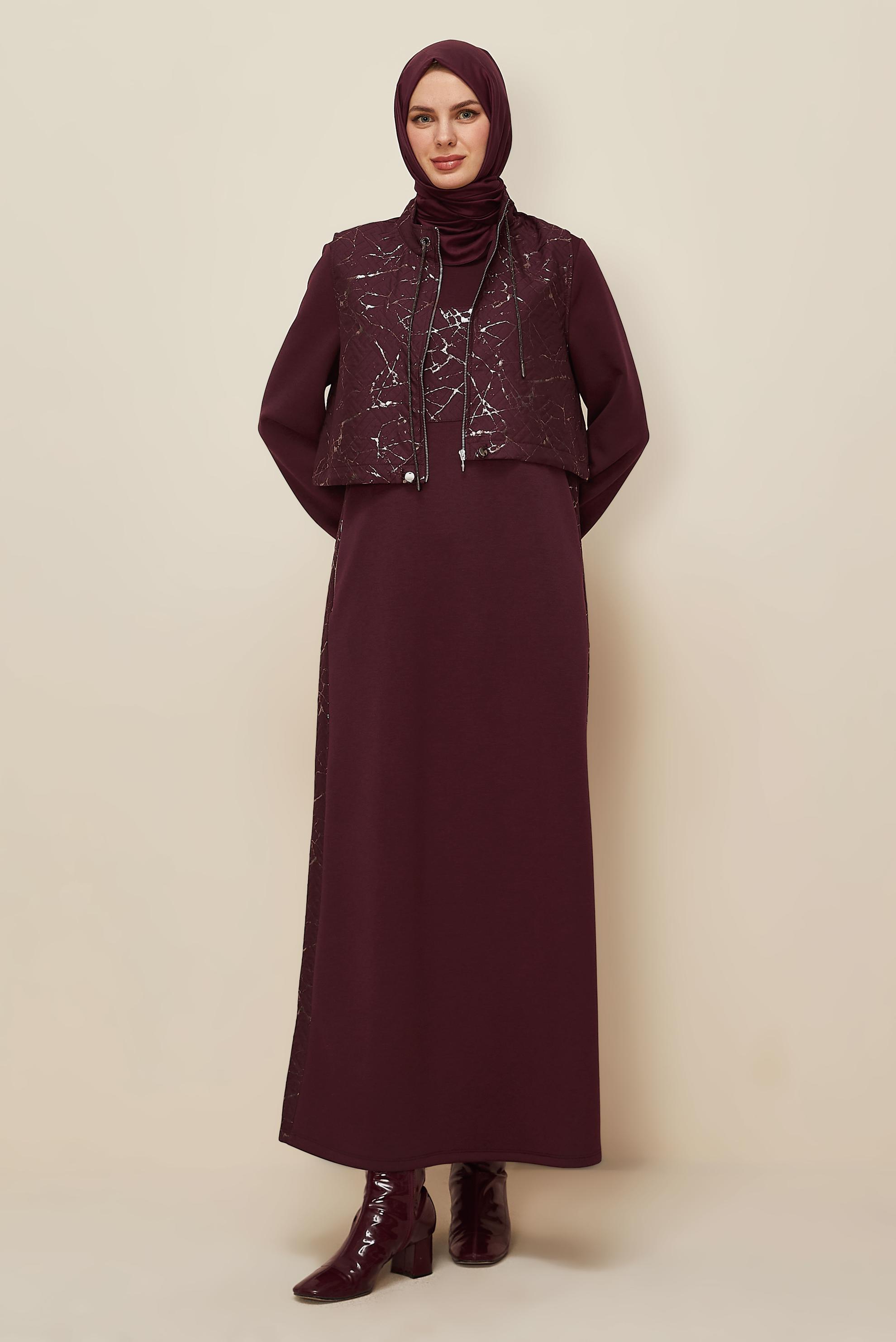 Tesettür giyim BORDO 46001 OYSHO EŞOFMAN CEKETLİ TK.38-44 TEK 40