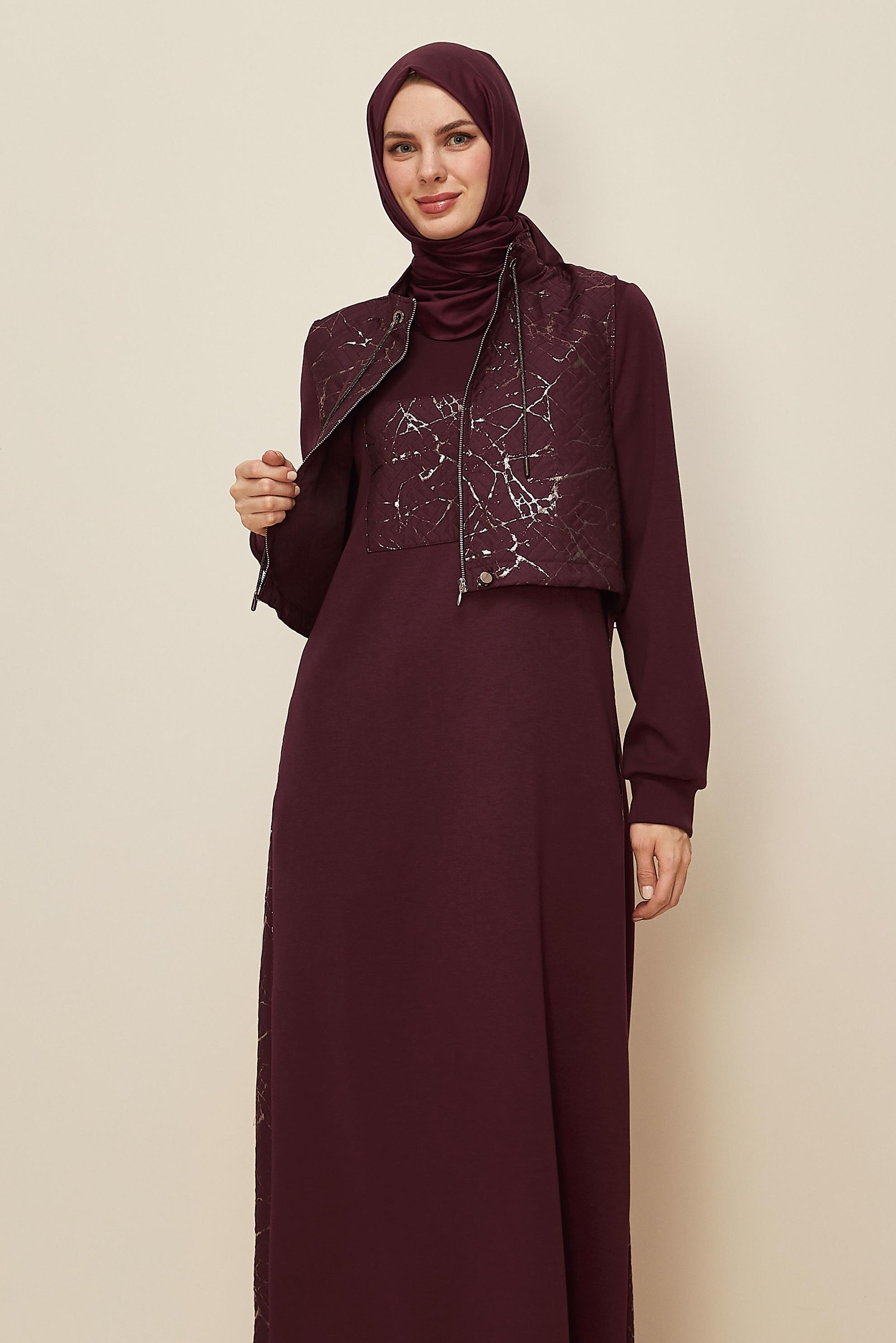 Tesettür giyim BORDO 46001 OYSHO EŞOFMAN CEKETLİ TK.38-44 TEK 40