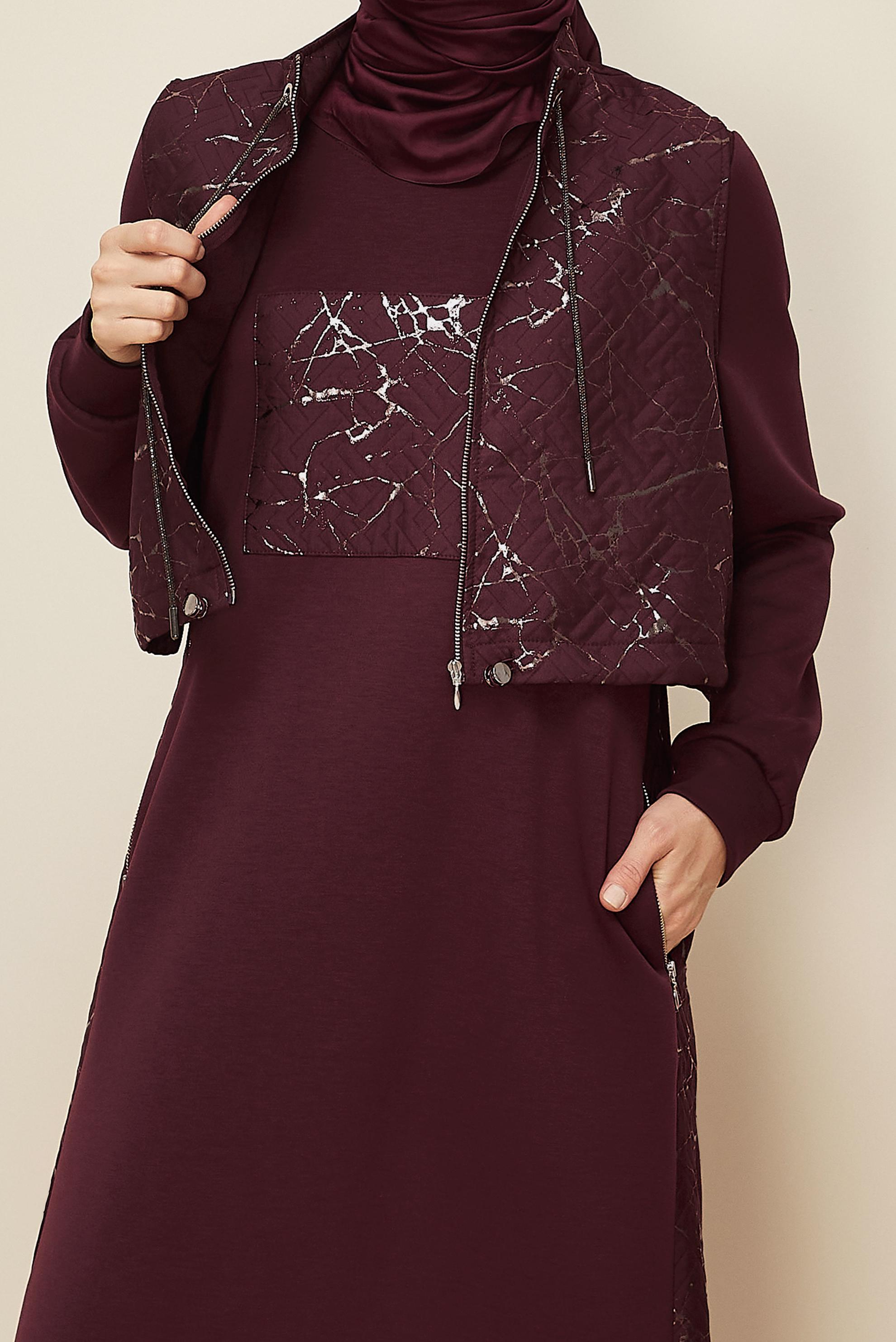 Tesettür giyim BORDO 46001 OYSHO EŞOFMAN CEKETLİ TK.38-44 TEK 40