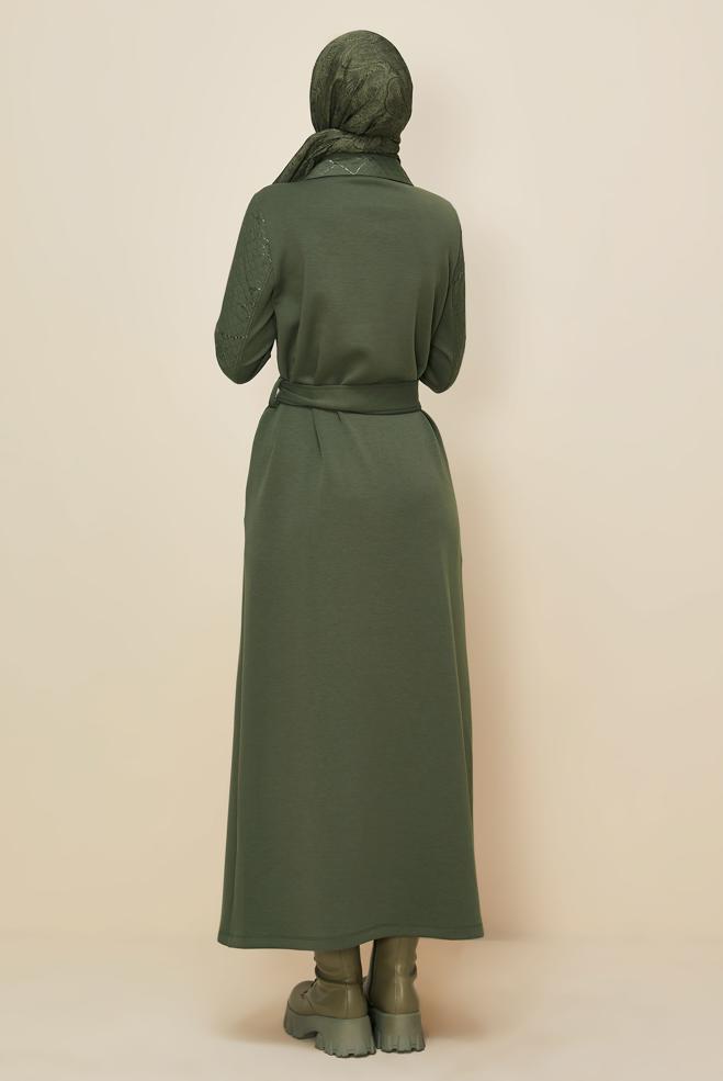 Tesettür giyim HAKİ 46002 OYSHO EŞOFMAN ELBİSE 38-44 TEK 40 - ALVİNA