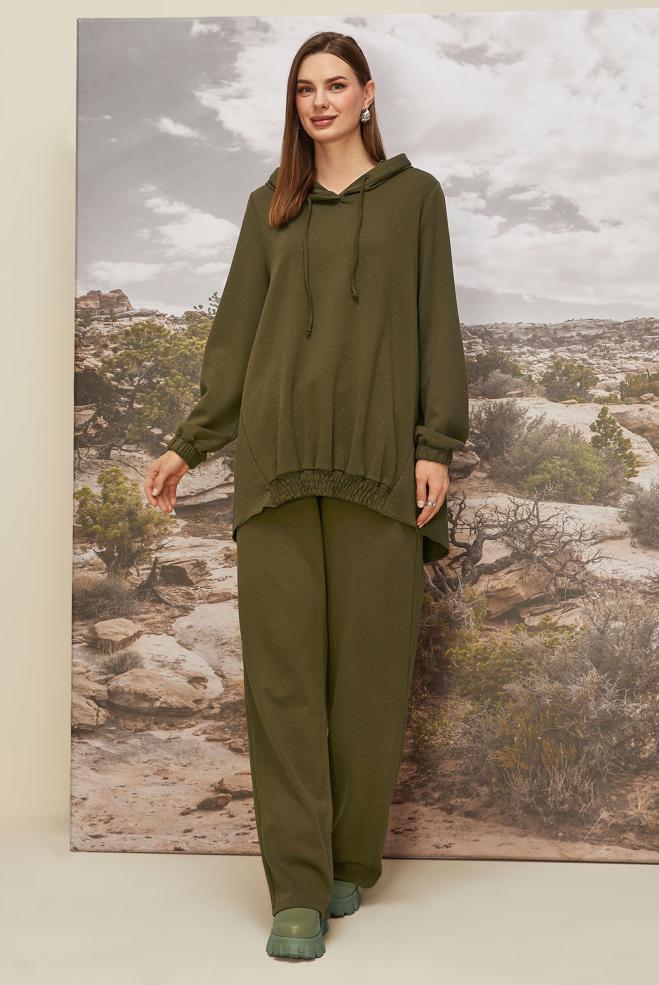 Tesettür giyim YEŞİL 46039 OYSHO TAŞLI 2 İ PANT.EŞOF.TK.38-46 - ALVİNA