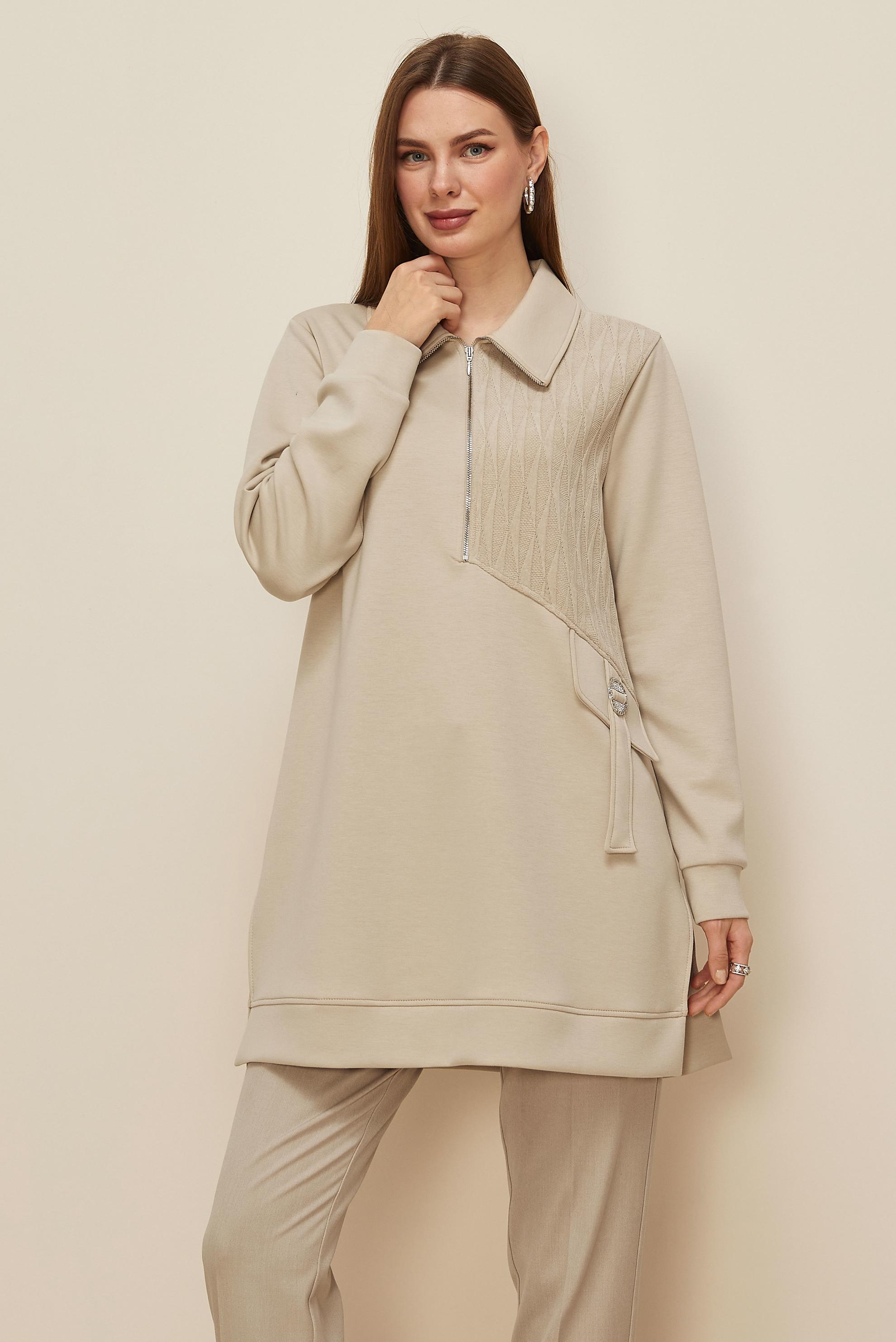 Vêtements hijab BEIGE TUNIQUE DE SURVÊTEMENT 46041