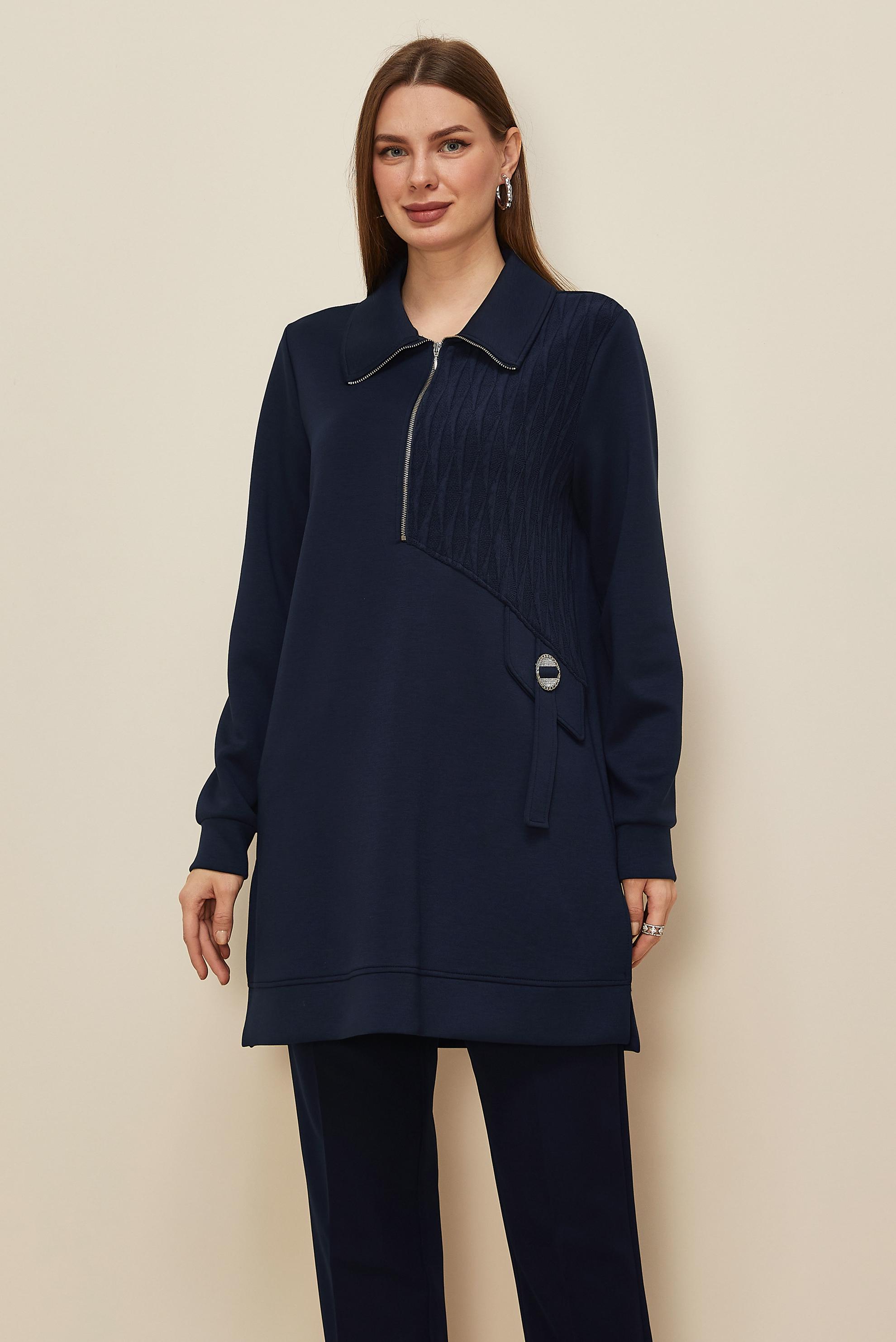 Vêtements hijab BLEU MARINE TUNIQUE DE SURVÊTEMENT 46041