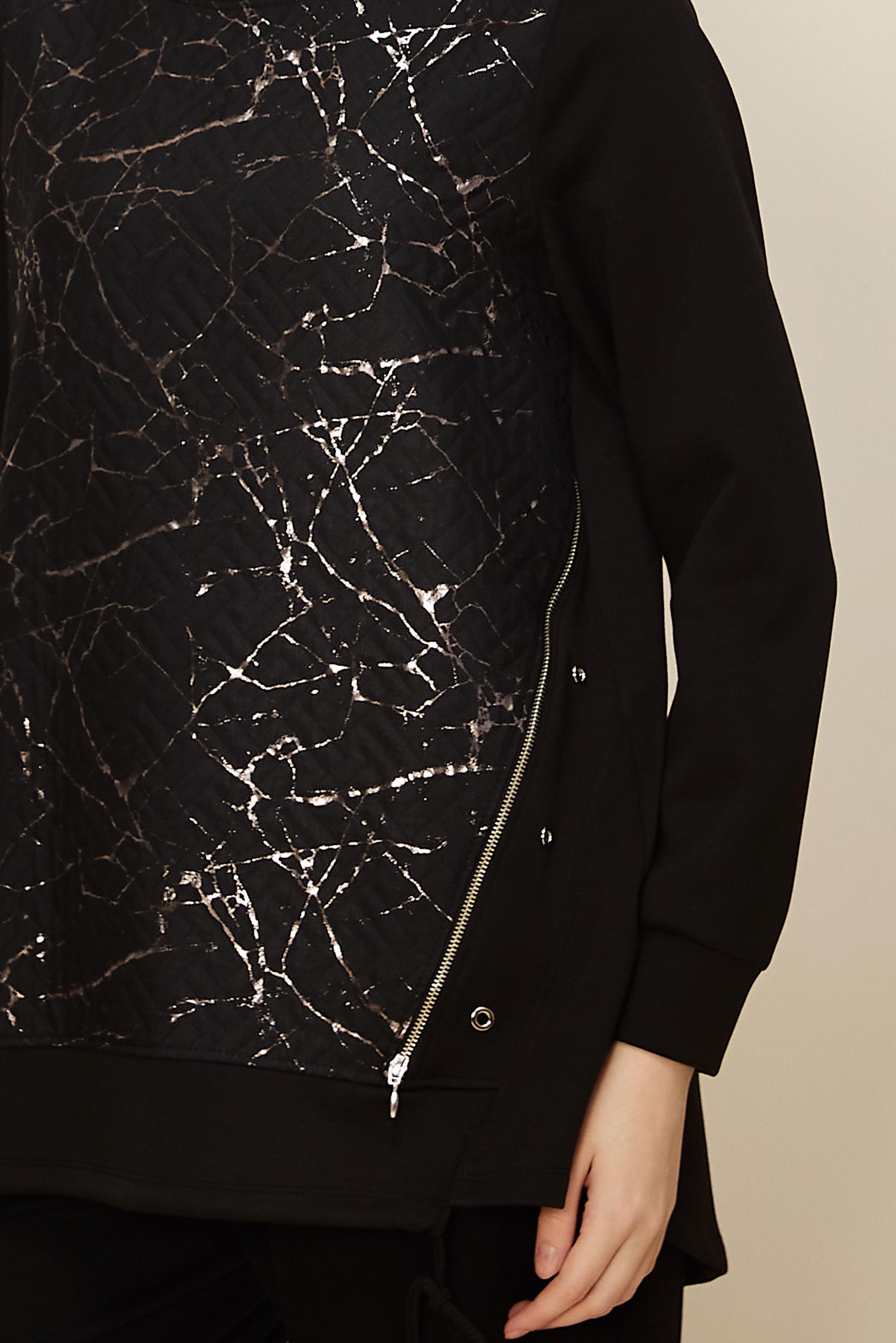 Tesettür giyim SİYAH FERMUARLI EŞOFMAN TUNİK 46056