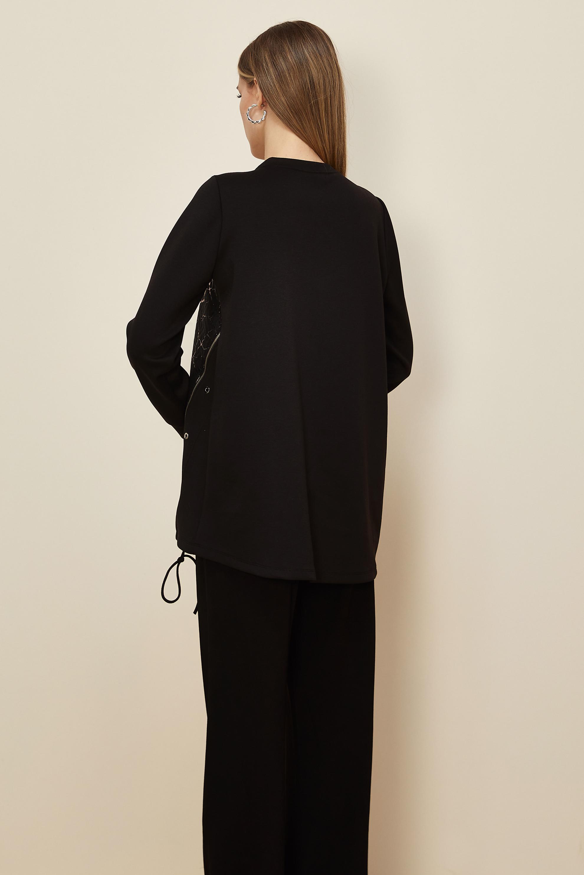 Tesettür giyim SİYAH FERMUARLI EŞOFMAN TUNİK 46056