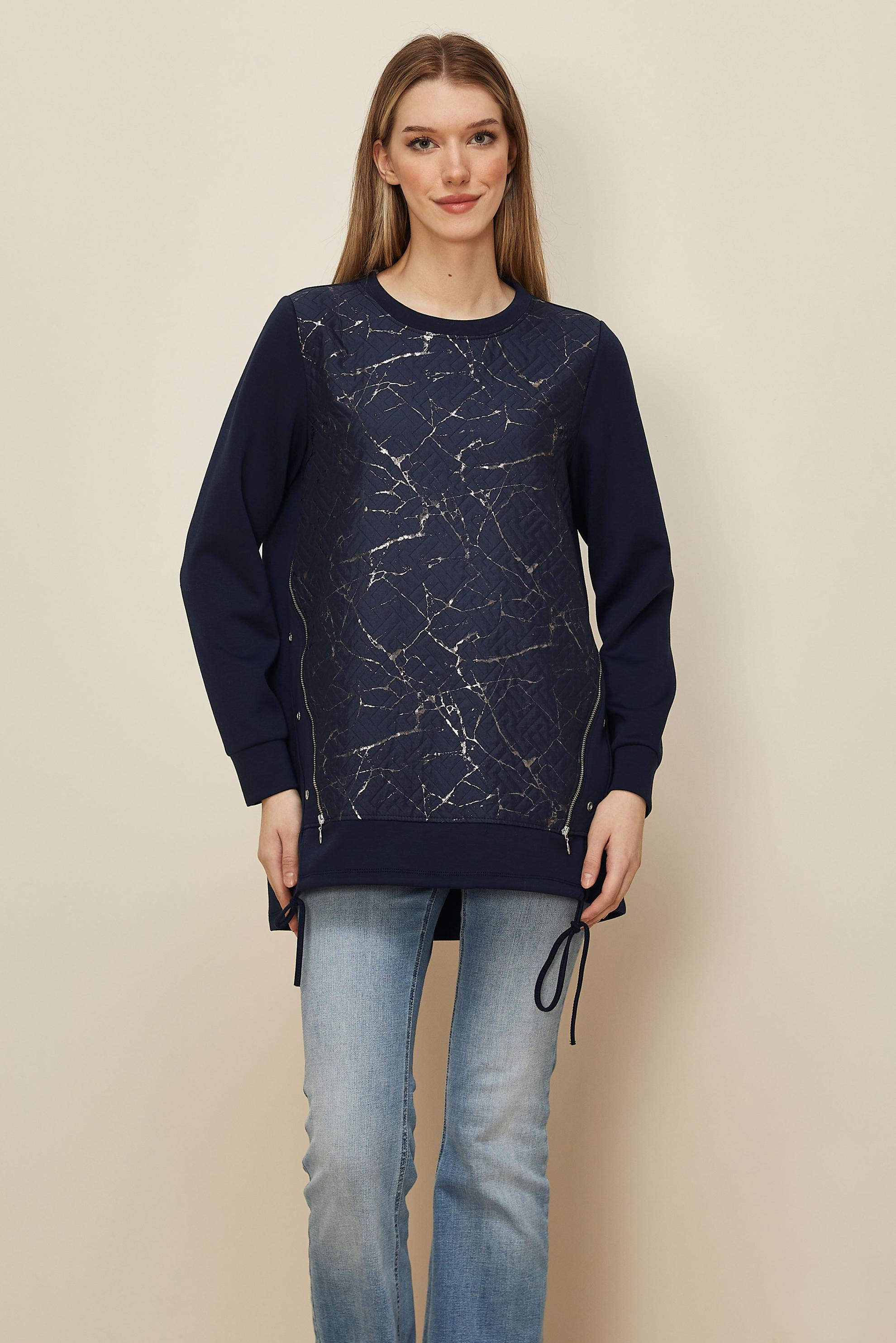 Tesettür giyim LACİVERT FERMUARLI EŞOFMAN TUNİK 46056