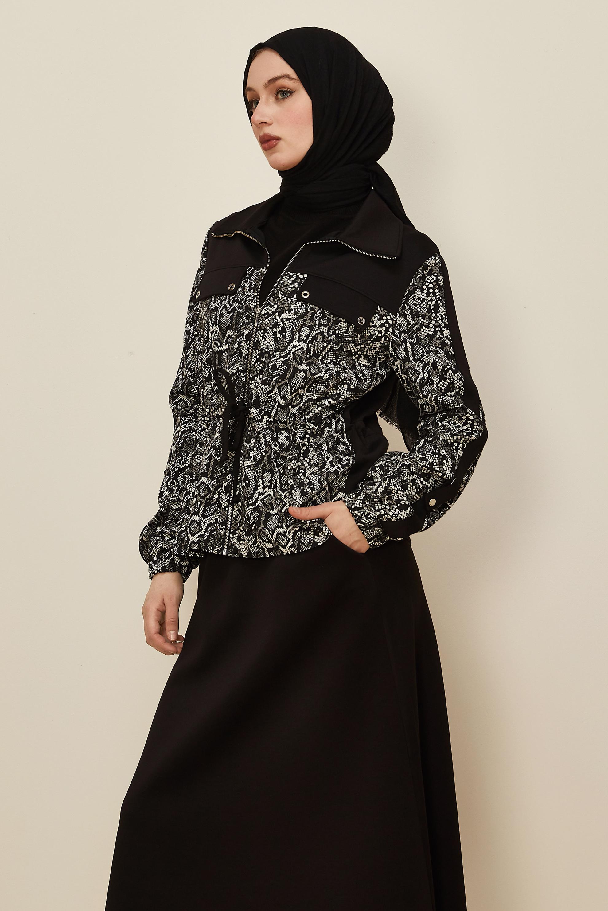 Hijab clothing BLACK SKIRTED TRACKSUIT SET 46058