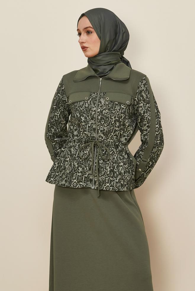 Hijab clothing KHAKI SKIRTED TRACKSUIT SET 46058 - ALVİNA