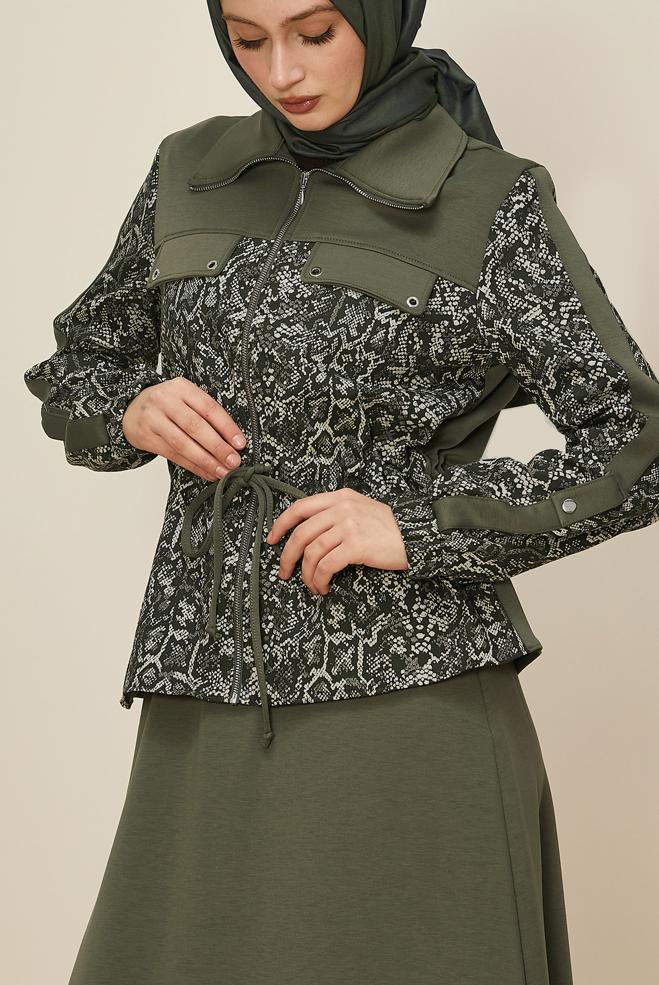 Hijab clothing KHAKI SKIRTED TRACKSUIT SET 46058 - ALVİNA