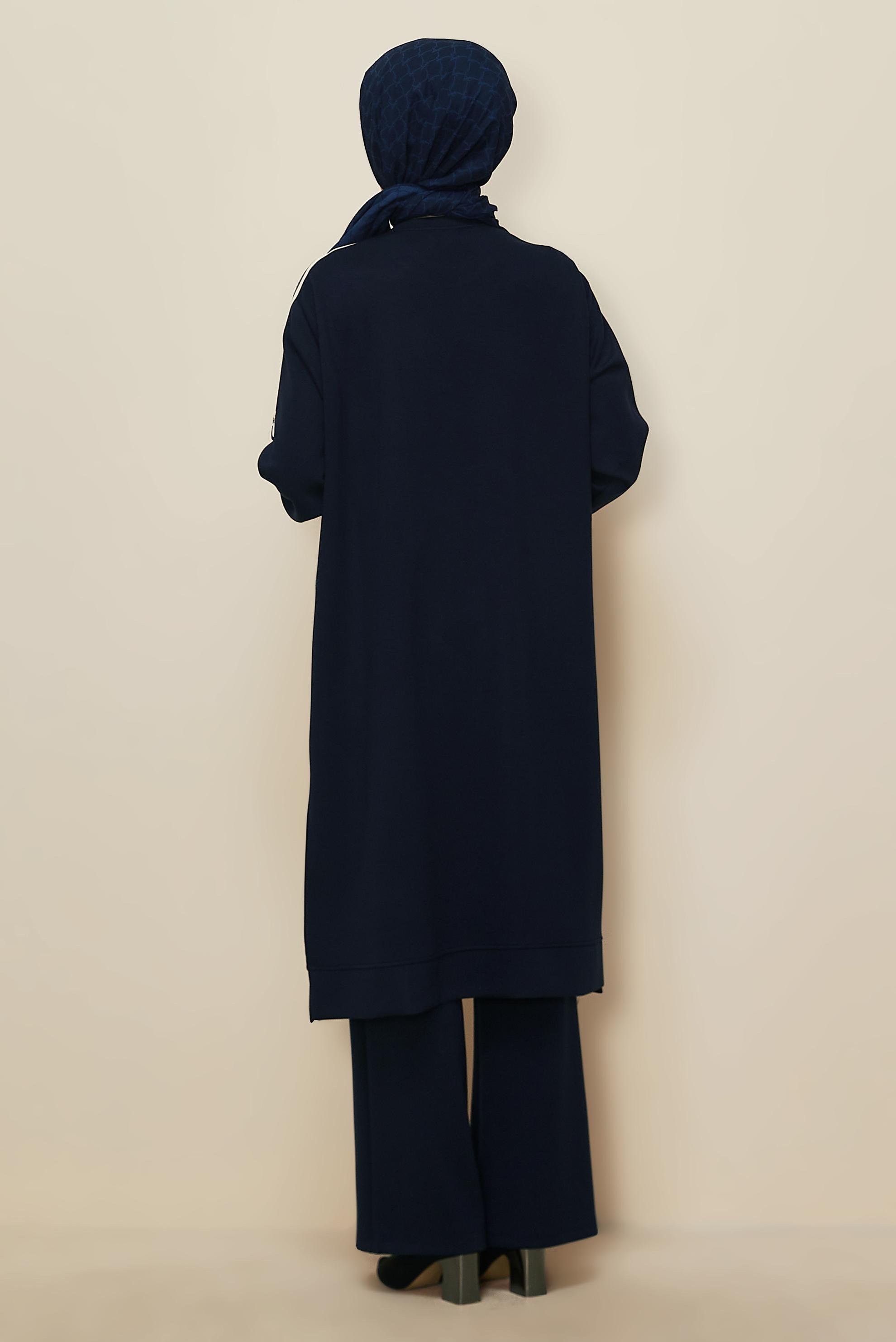 Tesettür giyim LACİVERT PANTOLONLU CEP DETAYLI EŞOFMAN TAKIMI 46069