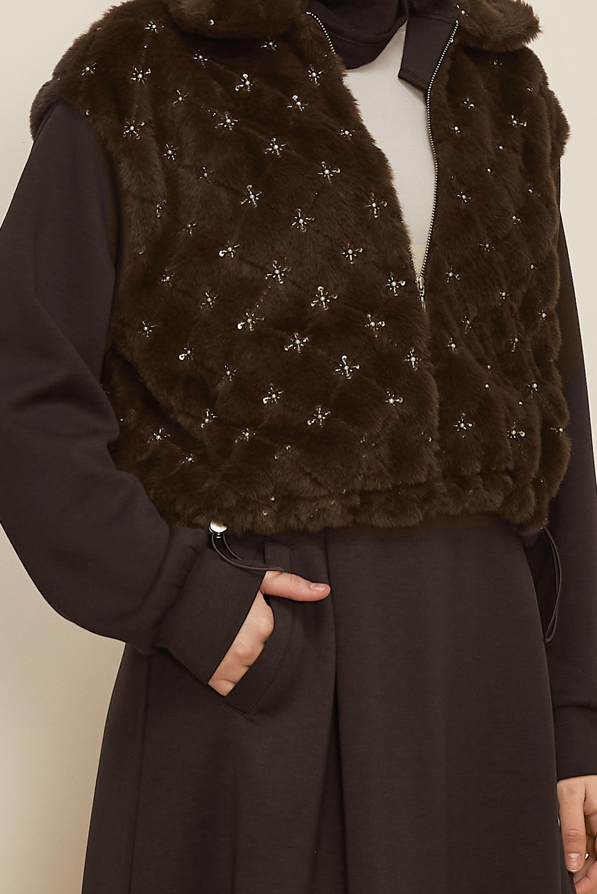 Hijab clothing BROWN SKIRTED TRACKSUIT SET 46071