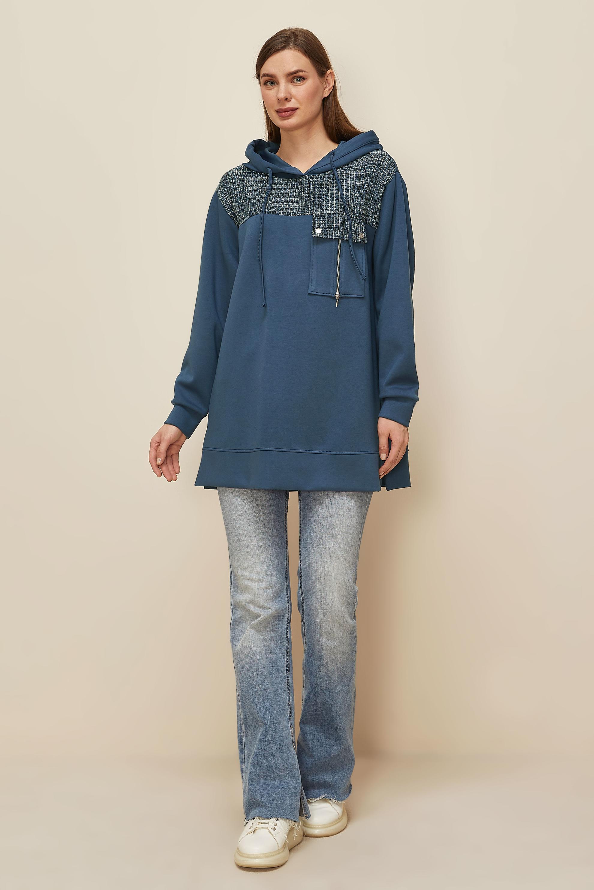 Tesettür giyim GRİ 46073 OYSHO EŞOFMAN TUNİK 38-44 TEK 40