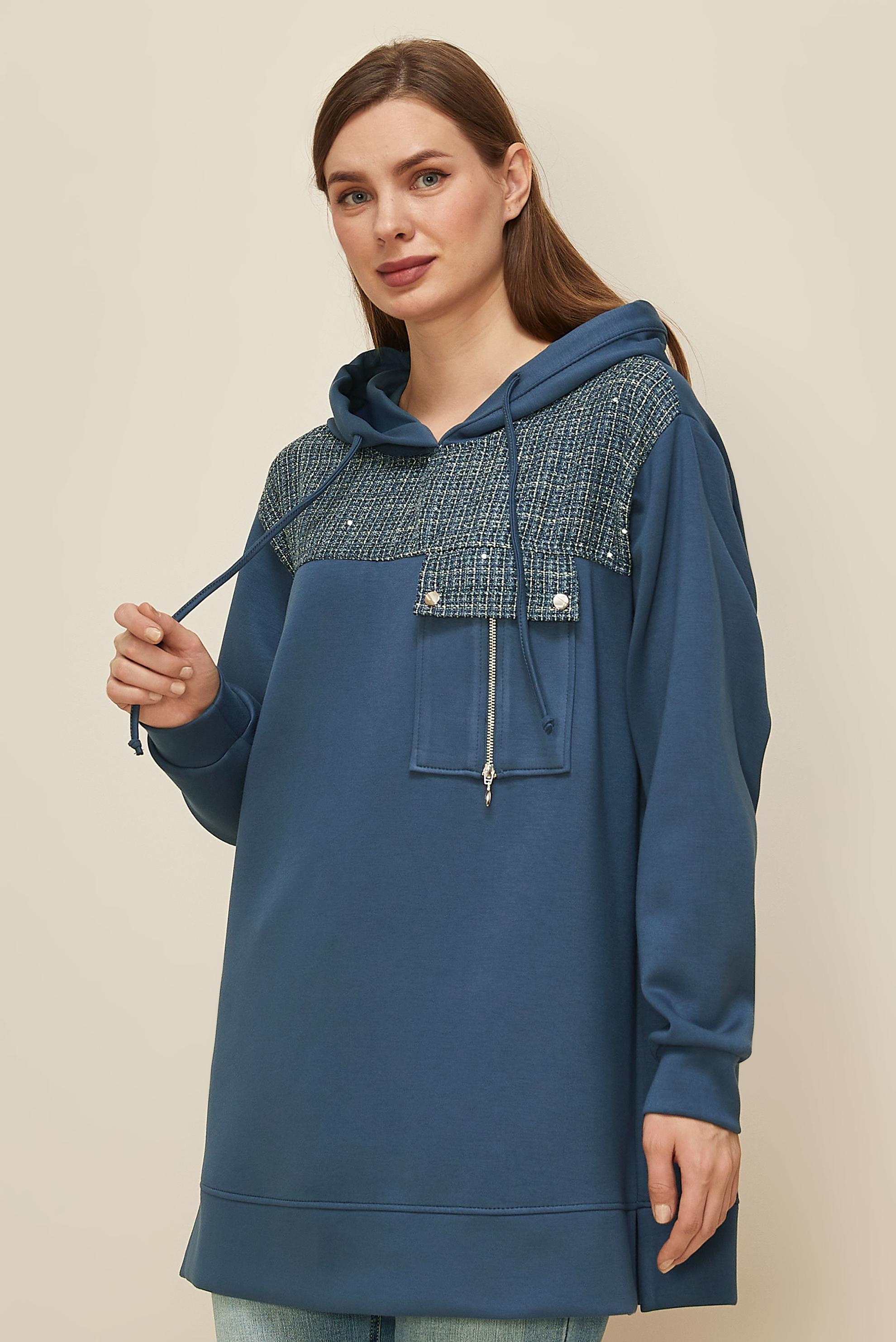 Tesettür giyim GRİ 46073 OYSHO EŞOFMAN TUNİK 38-44 TEK 40