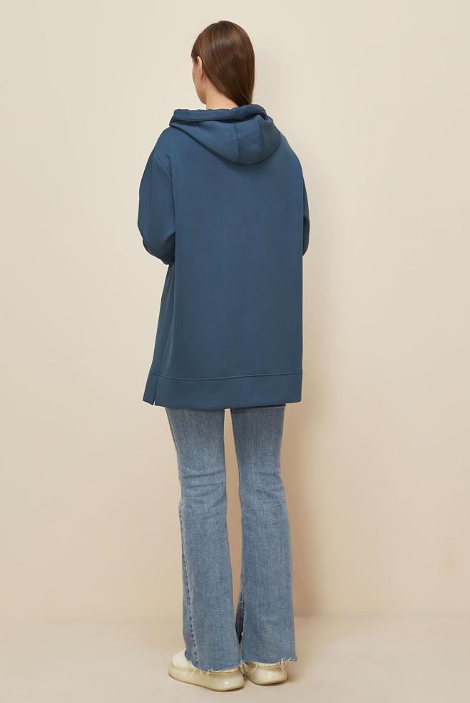 Tesettür giyim GRİ 46073 OYSHO EŞOFMAN TUNİK 38-44 TEK 40 - ALVİNA