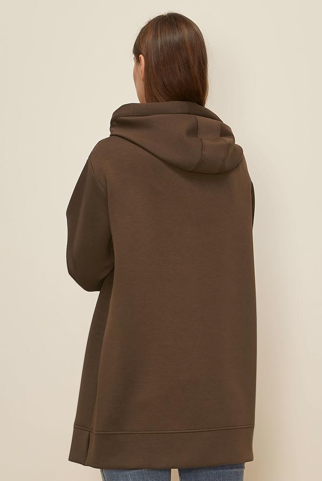 Tesettür giyim KAHVE 46073 OYSHO EŞOFMAN TUNİK 38-44 TEK 40 - ALVİNA