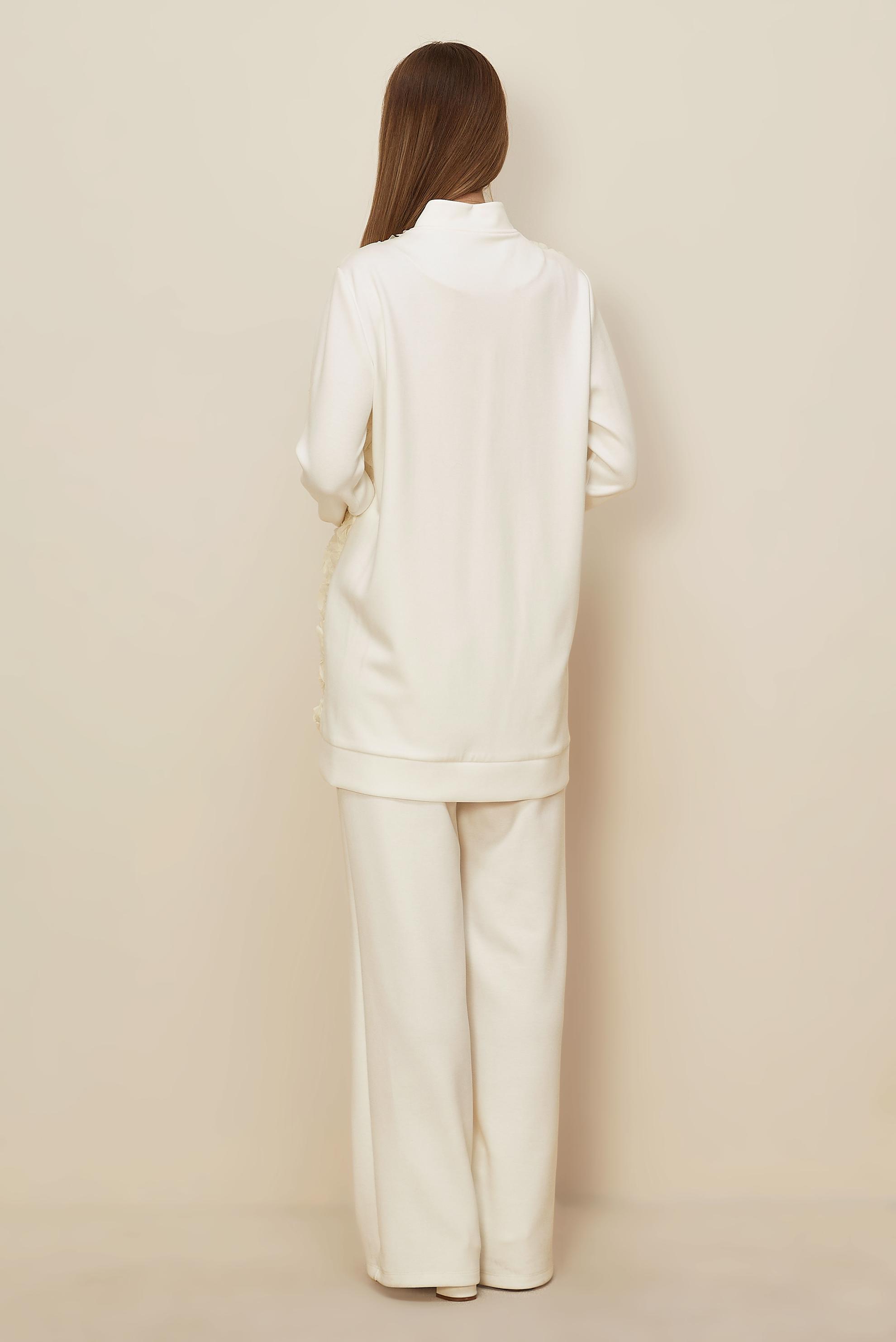 Hijab clothing WHITE GEM EMBROIDERED TRACKSUIT SET 46107