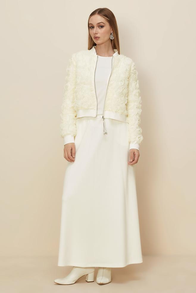 Tesettür giyim BEYAZ 46108 OYSHO 2 Lİ ETEKLİ EŞOF.TK.38-42 - ALVİNA