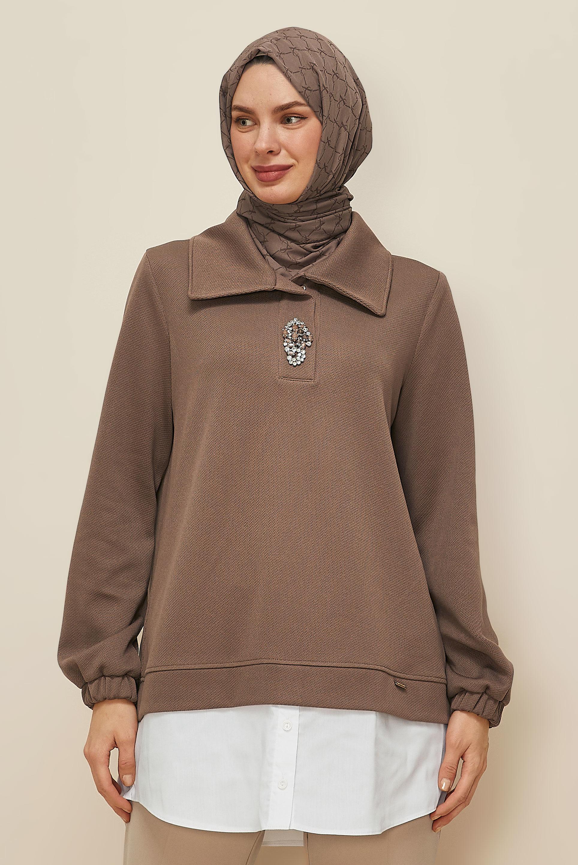 Hijab clothing BROWN TRACKSUIT TUNIC 46110