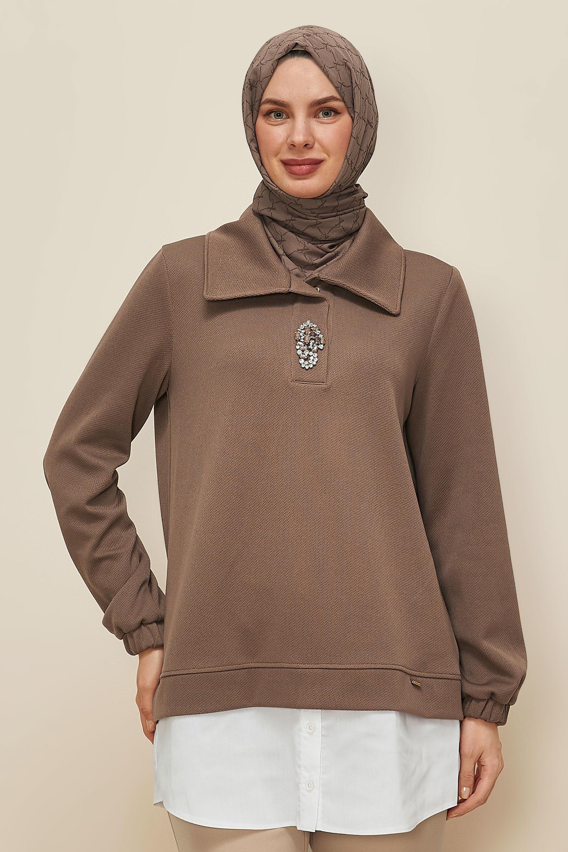 Hijab clothing BROWN TRACKSUIT TUNIC 46110