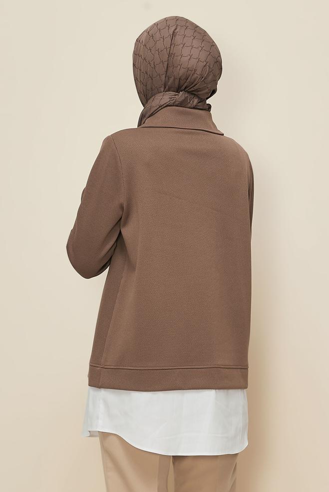 Hijab clothing BROWN TRACKSUIT TUNIC 46110 - ALVİNA