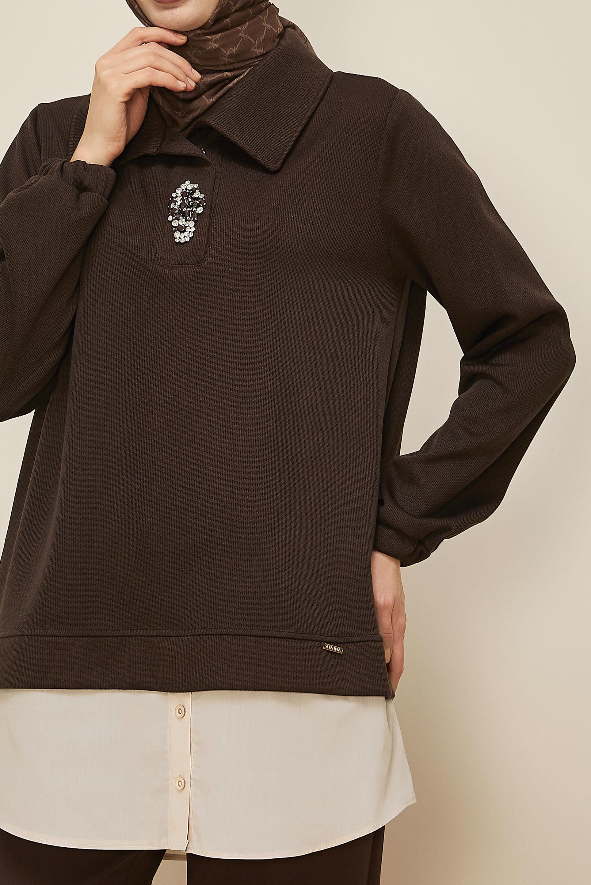 Hijab clothing BROWN TRACKSUIT TUNIC 46110