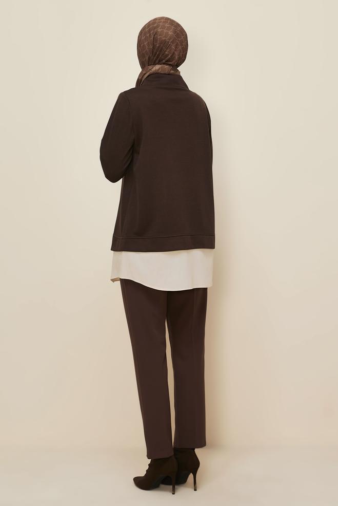 Hijab clothing BROWN TRACKSUIT TUNIC 46110 - ALVİNA