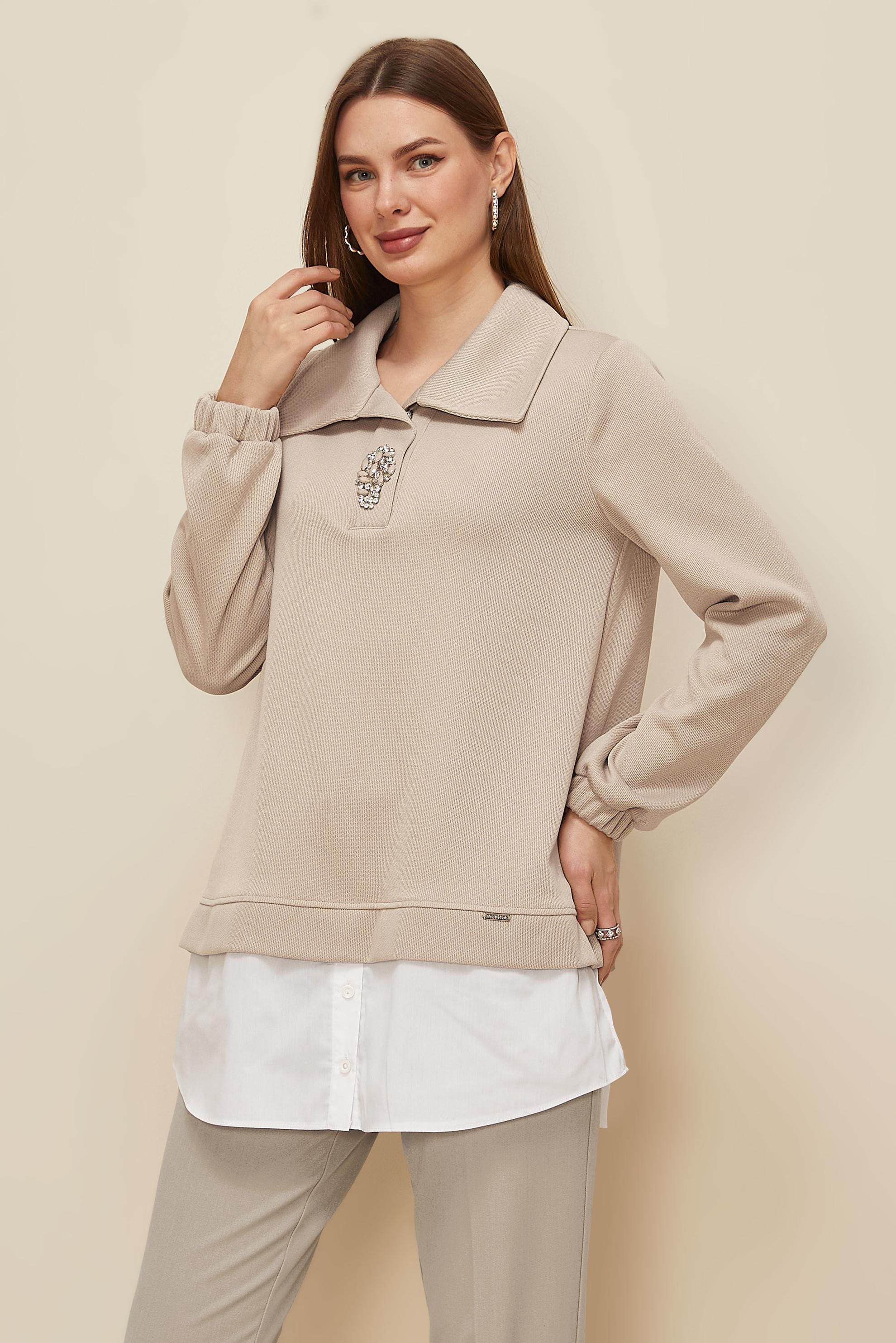 Hijab clothing BEIGE TRACKSUIT TUNIC 46110