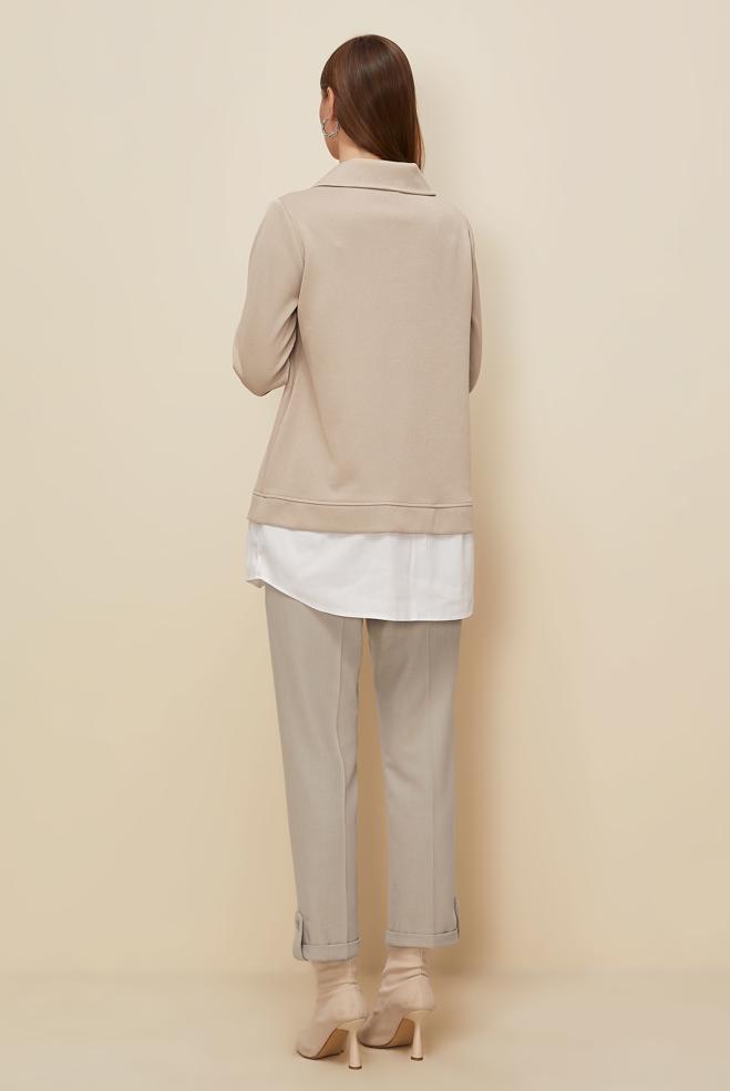 Hijab clothing BEIGE TRACKSUIT TUNIC 46110 - ALVİNA