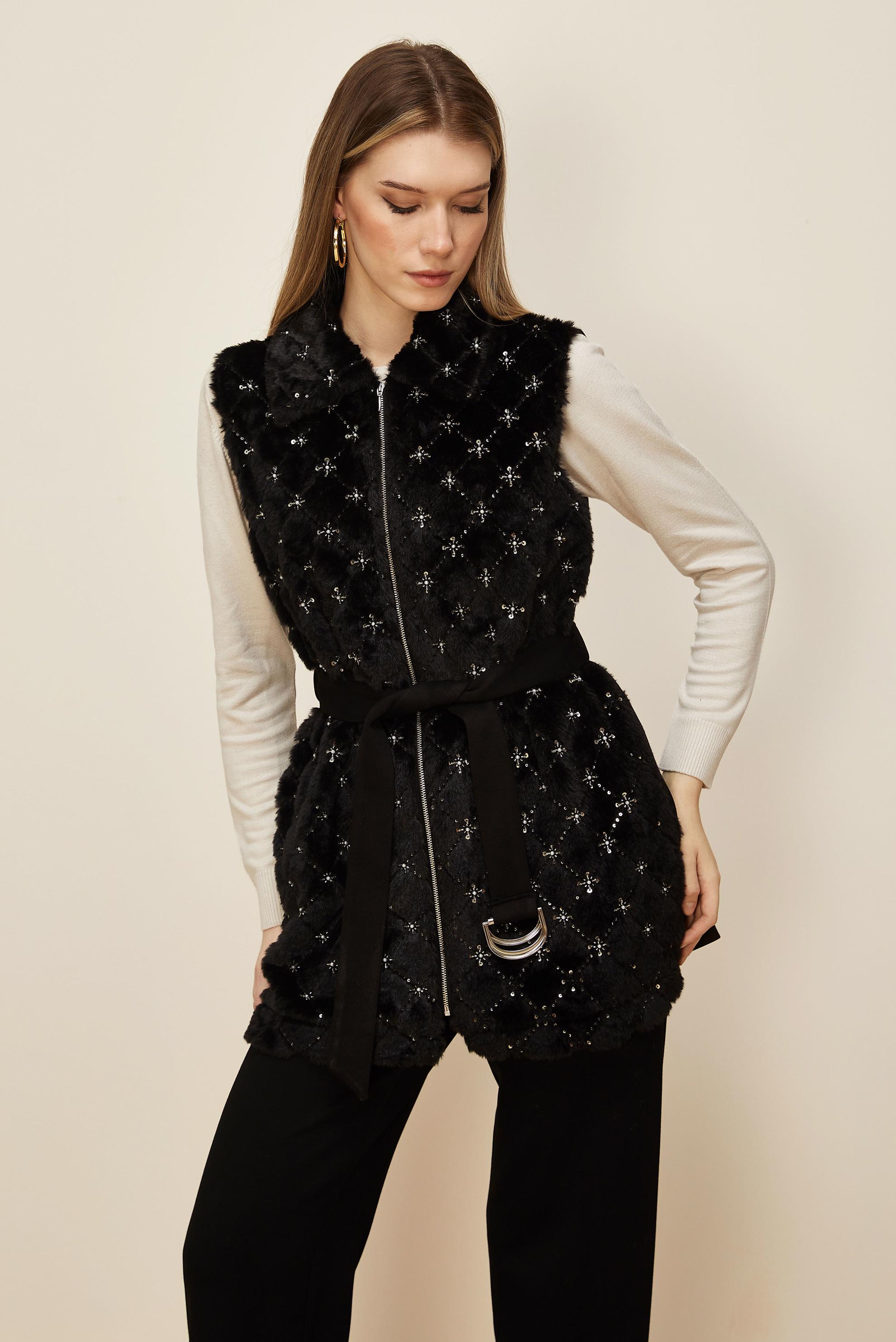 Hijab clothing BLACK BELTED TRACKSUIT SET 46152