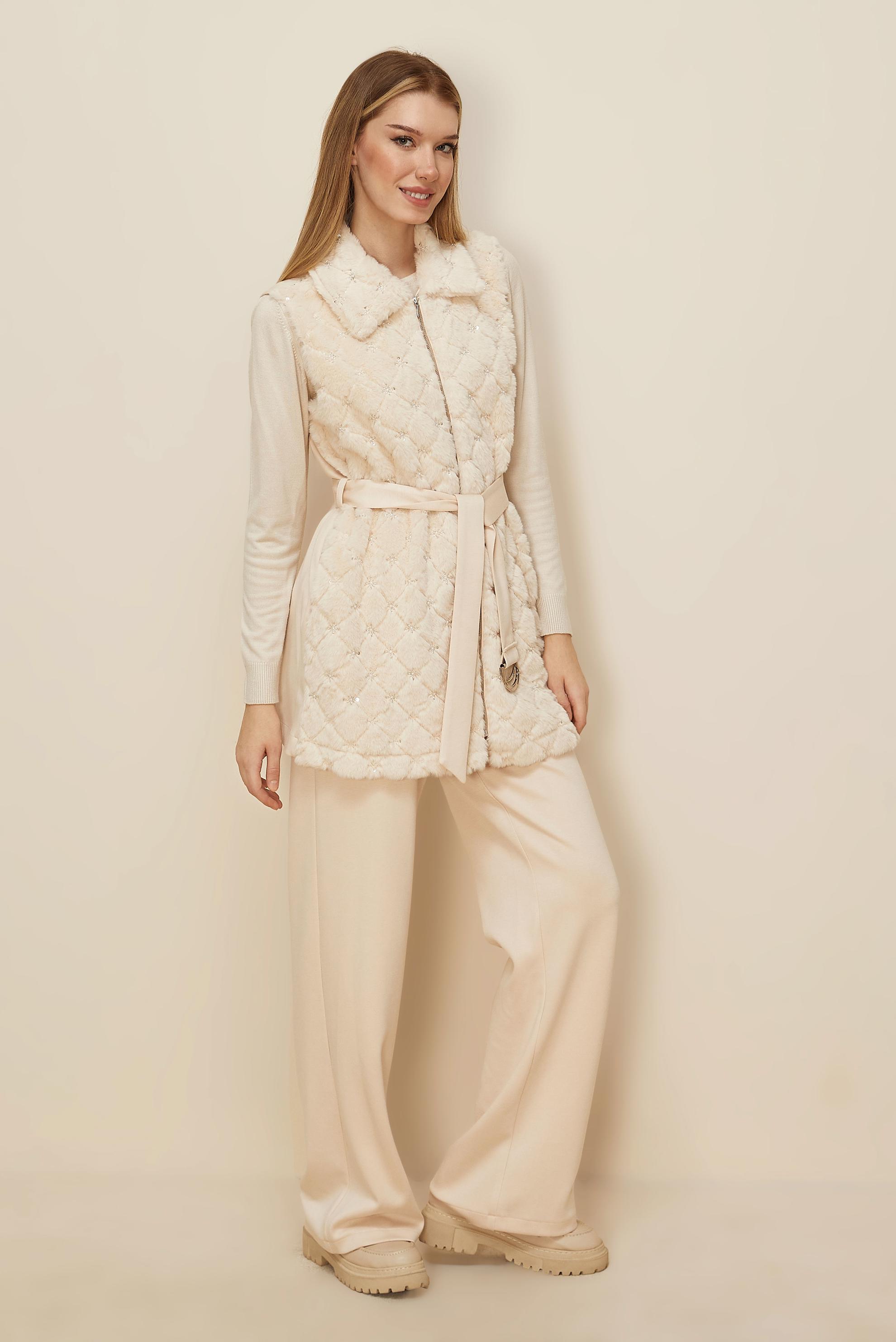 Hijab clothing ECRU BELTED TRACKSUIT SET 46152