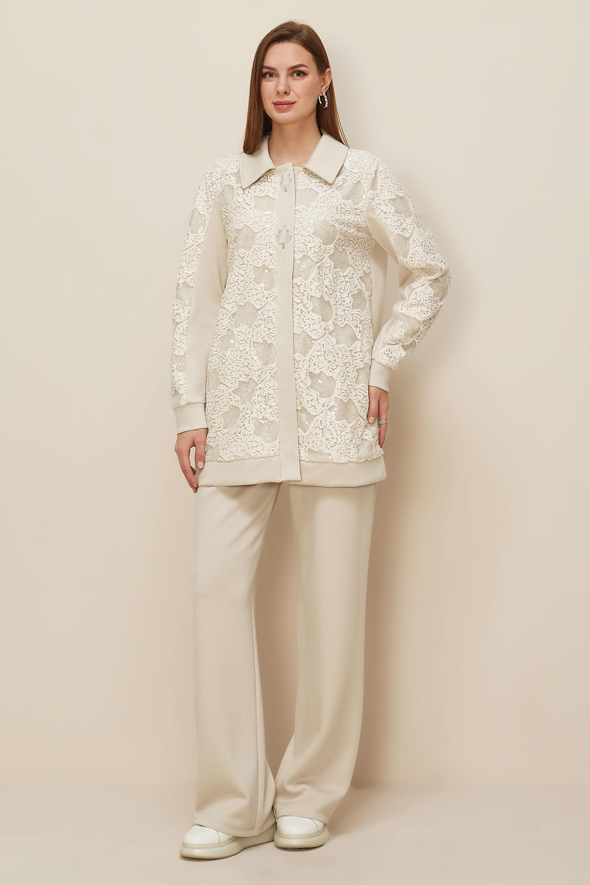 Vêtements hijab BEIGE ENSEMBLE DE SURVÊTEMENT À PAILLETTES 46154