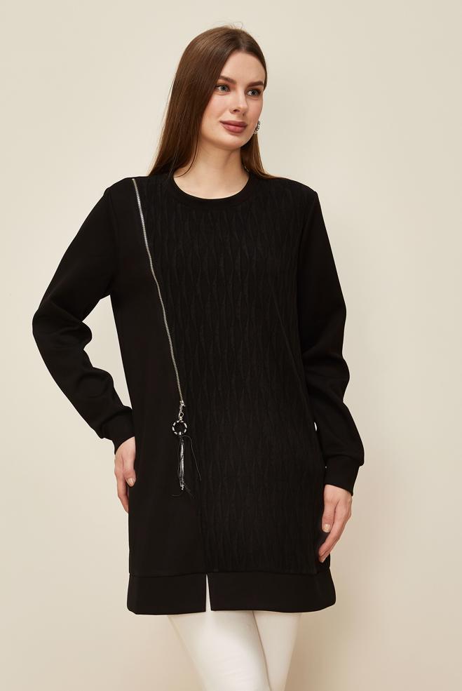 Tesettür giyim SİYAH 46156 OYSHO EŞOFMAN TUNİK 38-46 - ALVİNA