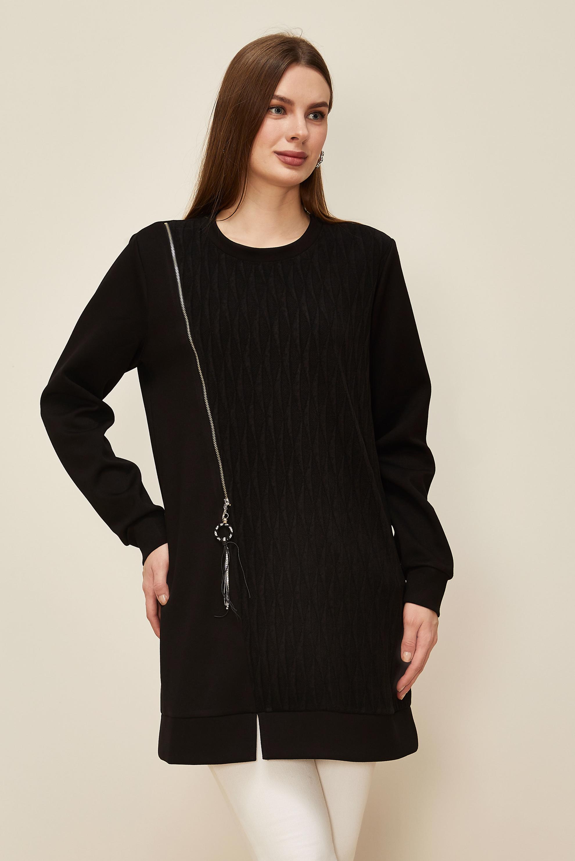 Tesettür giyim SİYAH EŞOFMAN TUNİK 46156