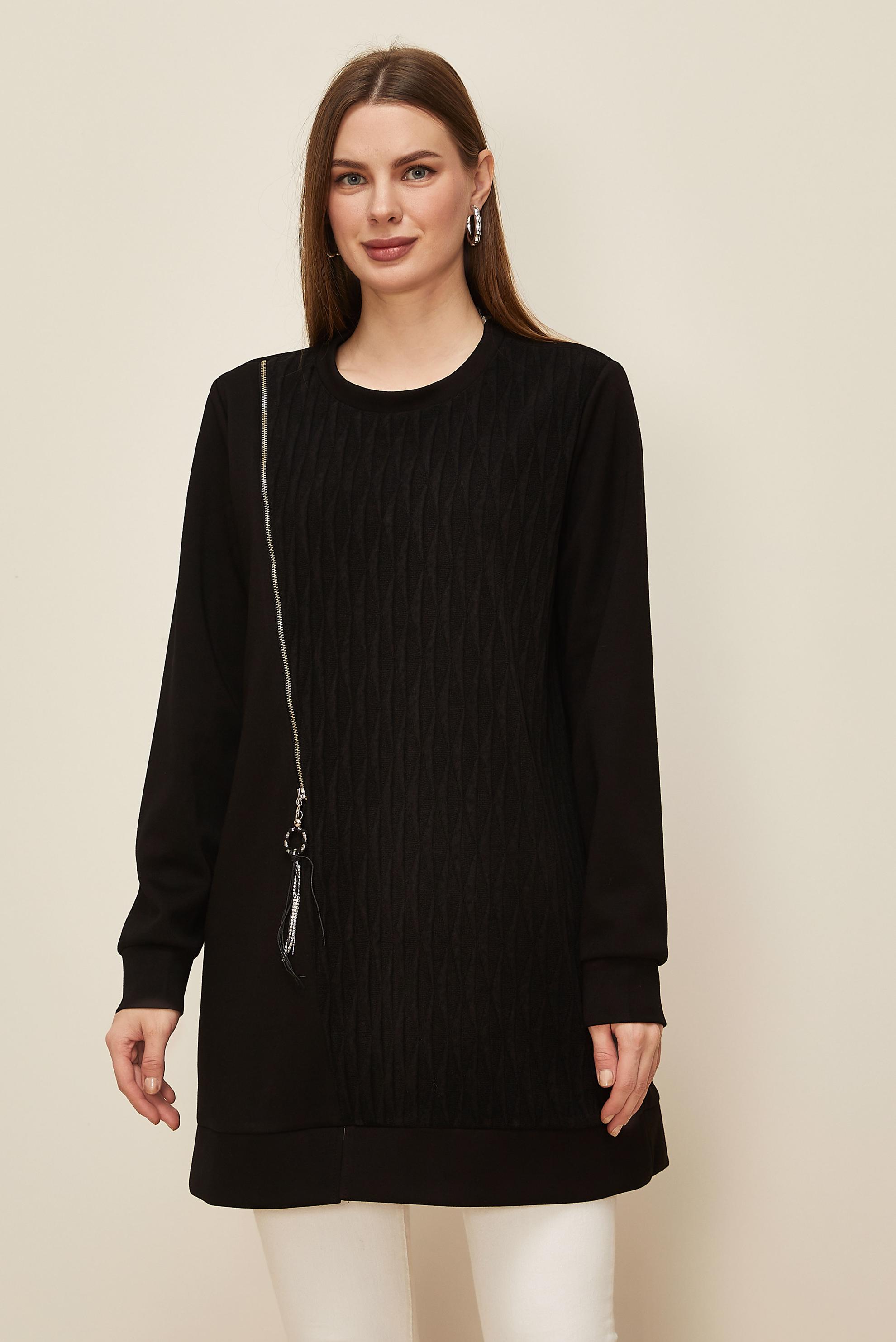 Tesettür giyim SİYAH EŞOFMAN TUNİK 46156