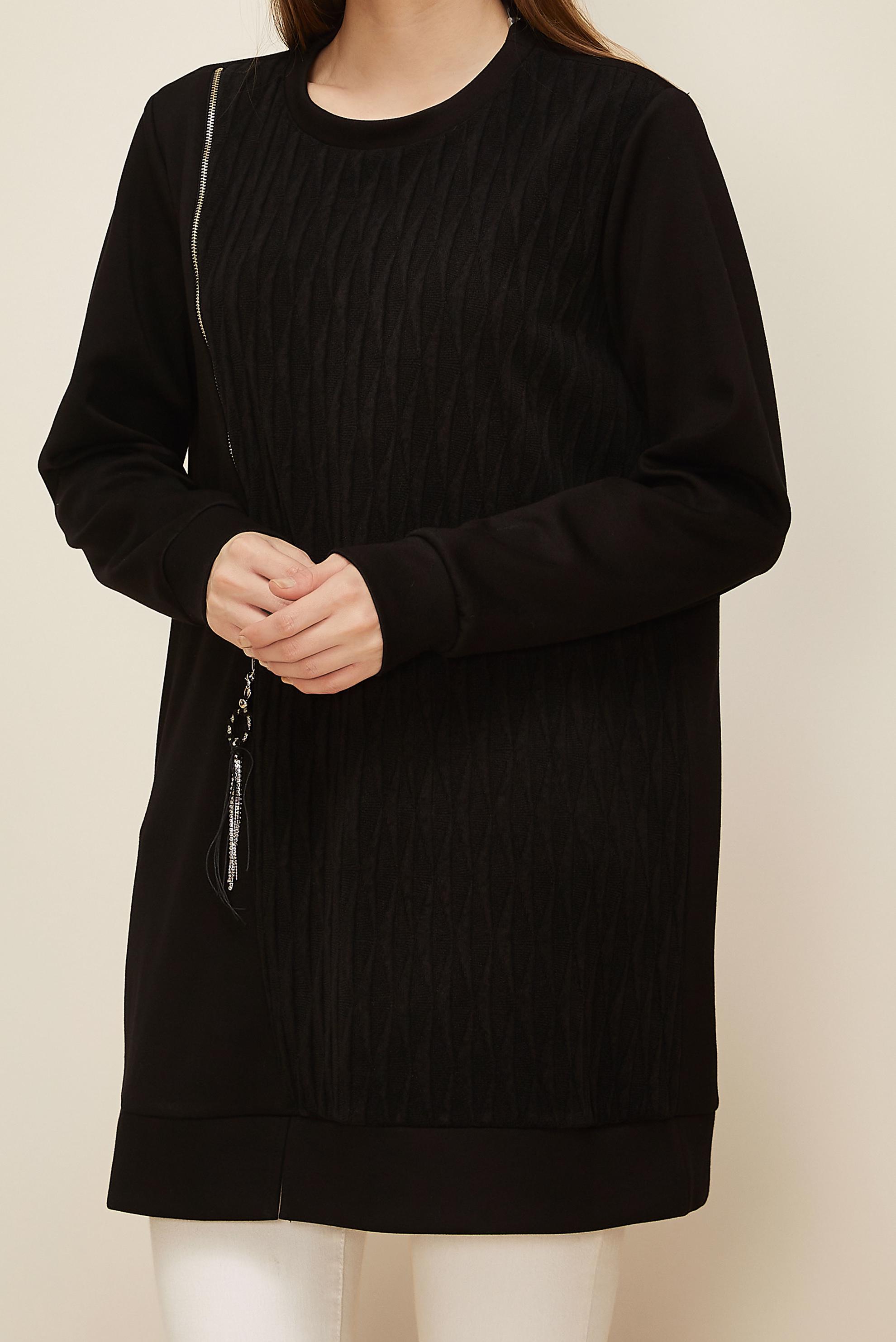 Tesettür giyim SİYAH EŞOFMAN TUNİK 46156