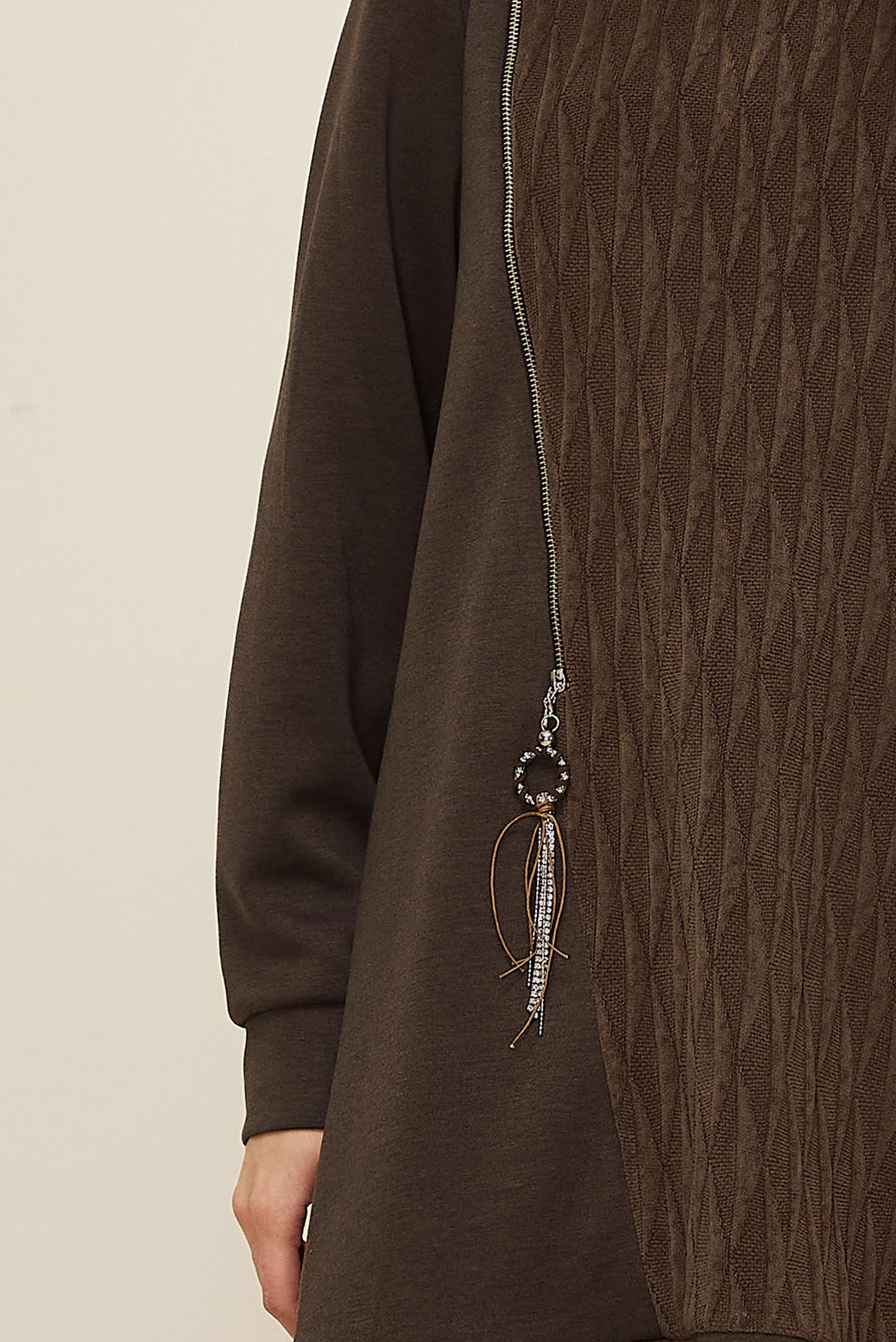 Tesettür giyim KAHVE EŞOFMAN TUNİK 46156