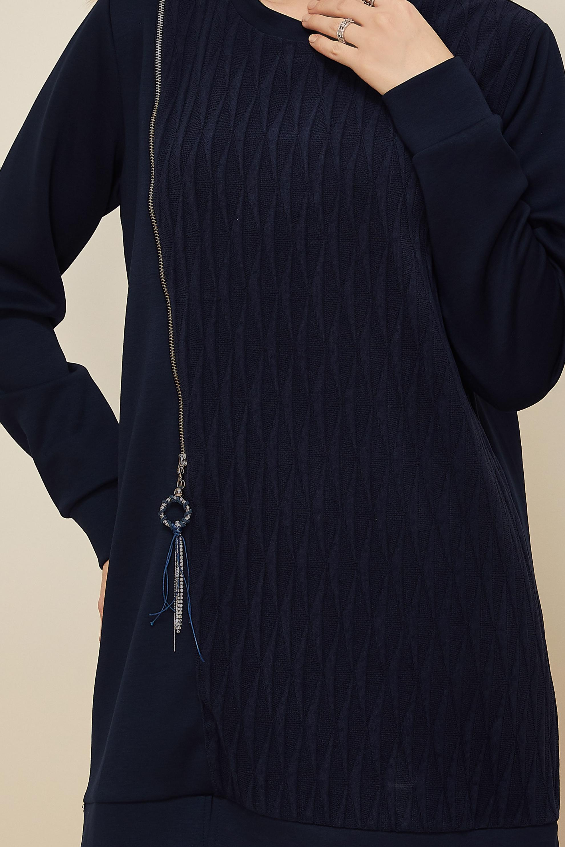 Tesettür giyim LACİVERT 46156 OYSHO EŞOFMAN TUNİK 38-46