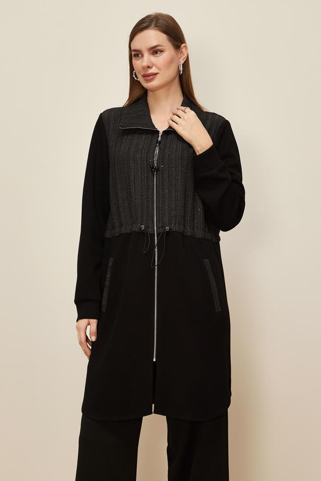 Tesettür giyim SİYAH 46157 OYSHO EŞOFMAN TUNİK 40-48 TEK 42 - ALVİNA