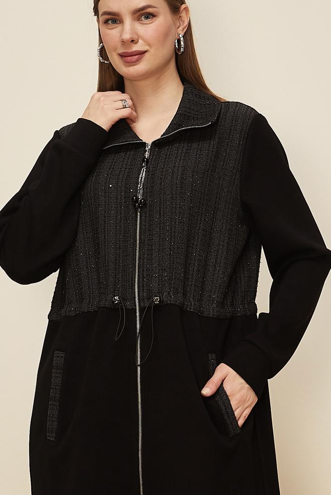 Tesettür giyim SİYAH 46157 OYSHO EŞOFMAN TUNİK 40-48 TEK 42 - ALVİNA