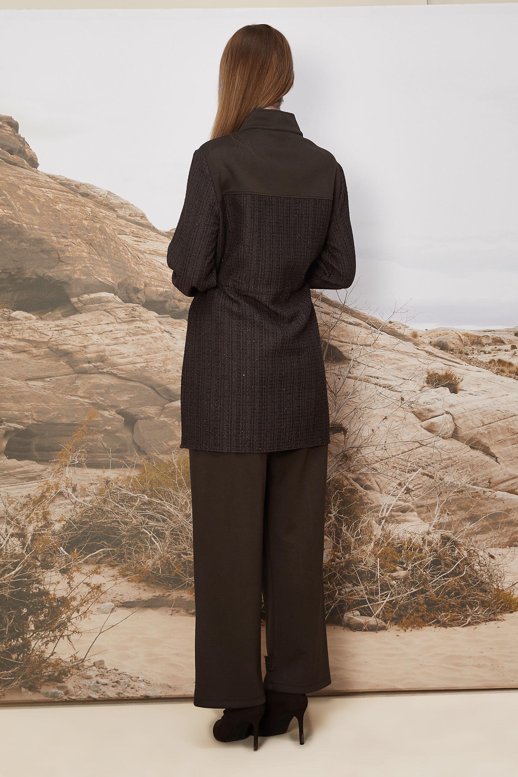 Hijab clothing BROWN SMOCKED WAIST TRACKSUIT SET 46170