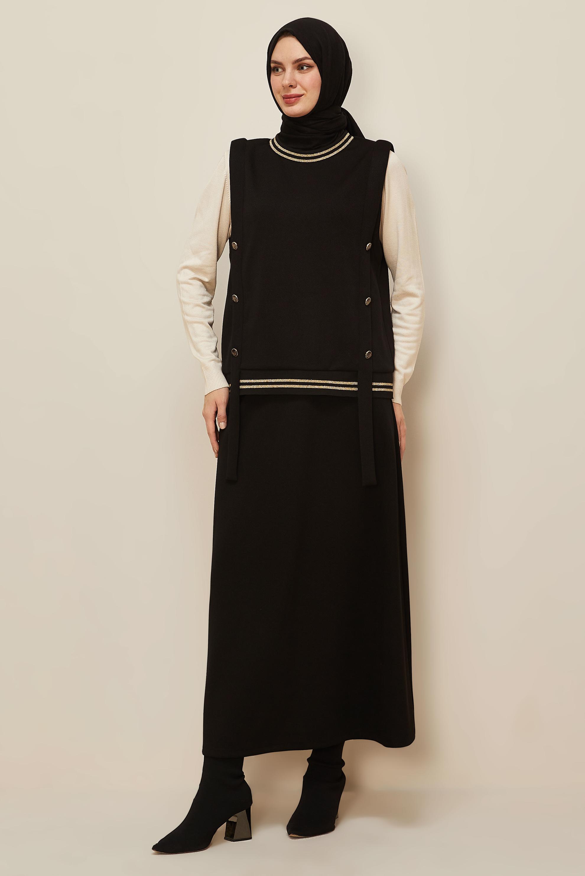 Tesettür giyim SİYAH 46193 8556 2 Lİ ETEK.EŞOF.TK.38-42 TEK 40