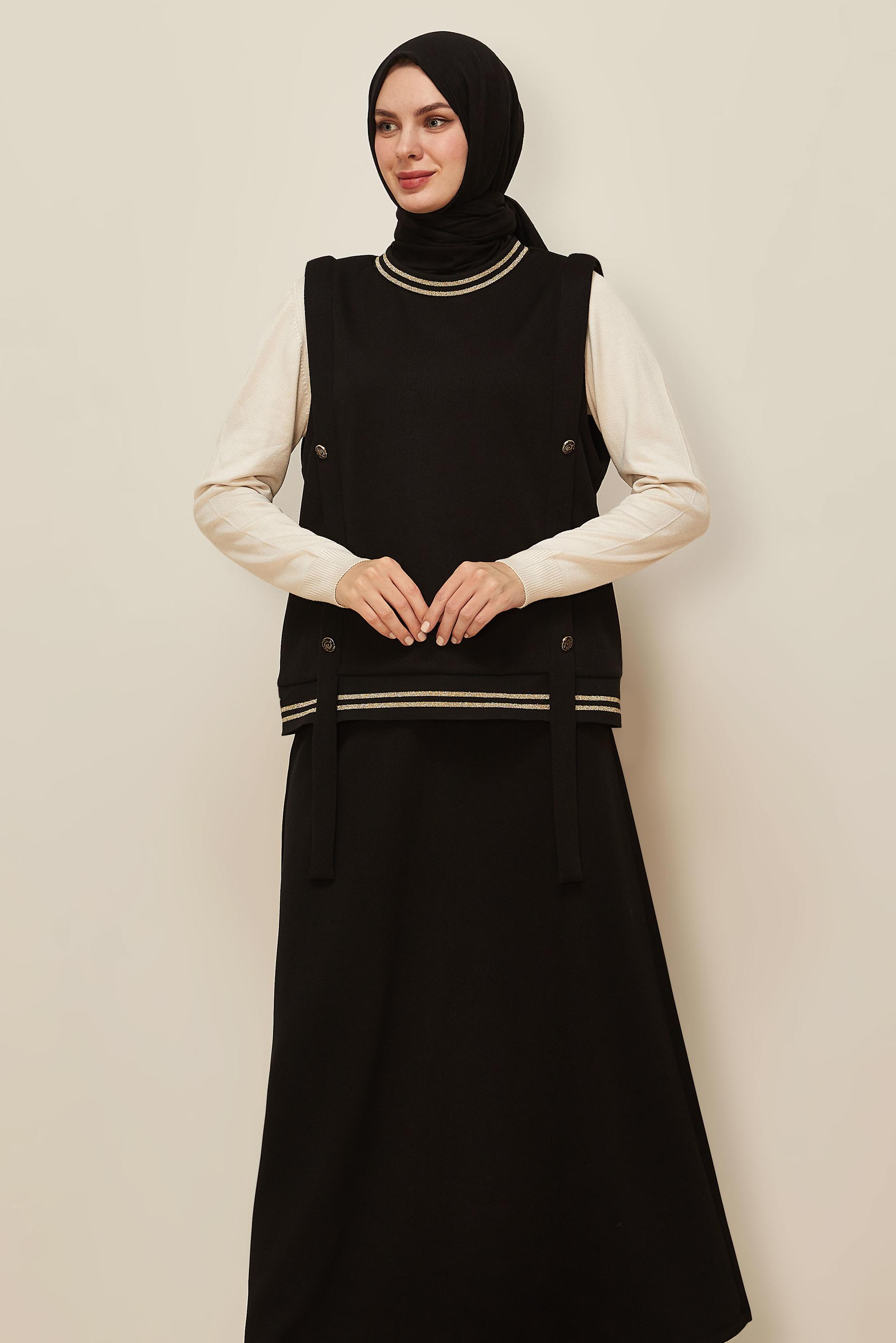 Tesettür giyim SİYAH 46193 8556 2 Lİ ETEK.EŞOF.TK.38-42 TEK 40